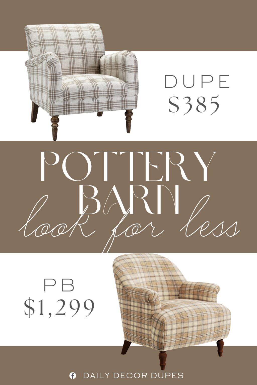 Pottery Barn Penelope Chair Dupe. Made of rubber wood and MDF with a tan finish, high-density foam, and polyester upholstery.