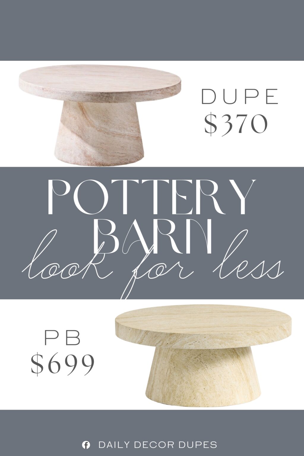 Pottery Barn Pomona Faux Travertine Outdoor Coffee Table Dupe. Crafted from premium magnesium oxide (MgO), this table is sturdy, lightweight, and weather-resistant, making it ideal for outdoor environments.