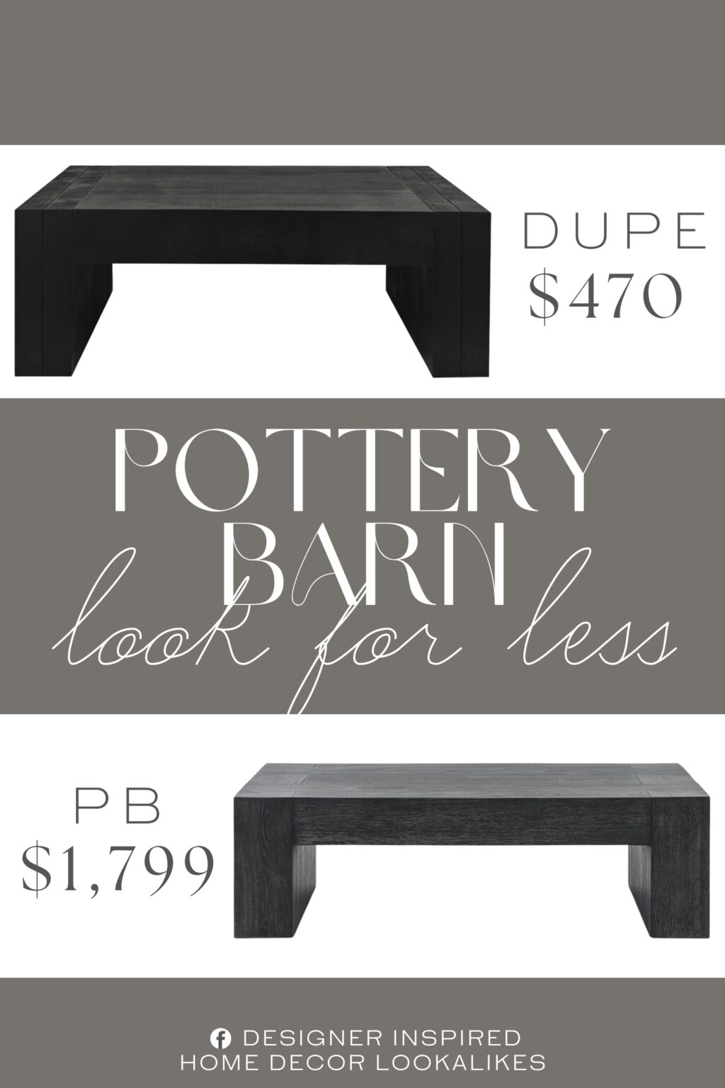 Pottery Barn Raymond Rectangular Coffee Table Dupe. The minimalist design makes it a versatile choice for both modern and traditional décor, serving as a centerpiece for your living room or lounge area.