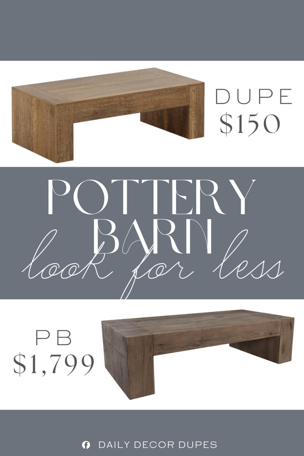 Pottery Barn Raymond Rectangular Coffee Table Dupe. Crafted from premium MDF, the coffee table is built to last. The sturdy base provides excellent stability, capable of supporting up to 110 pounds of weight, ensuring it withstands daily use without wobbling or tipping over