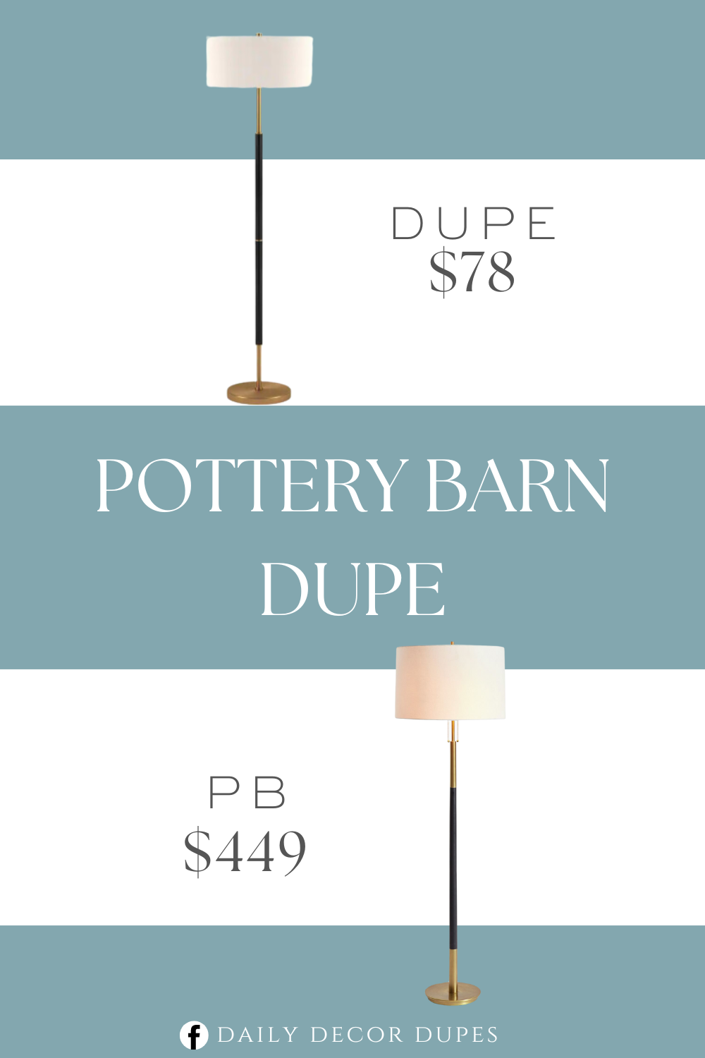 Pottery Barn Reese Metal Floor Lamp Dupe. Handcrafted in a golden brass finish this lamp adds refinement to any space. Paired with a French drum shade. Shade is in a crisp chiffon color and is made of 100% linen with polystyrene lining for durability.