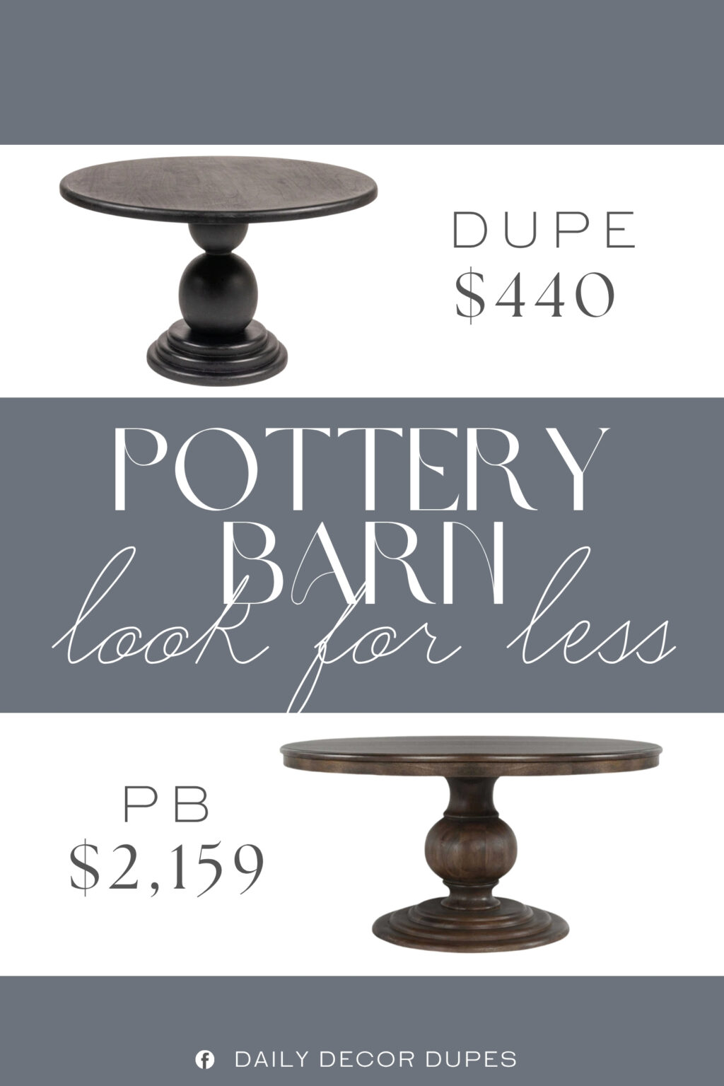 Pottery Barn Regent Round Dining Table Dupe. Crafted from durable mango wood, its round top provides a spacious surface for decor, drinks, or everyday essentials.