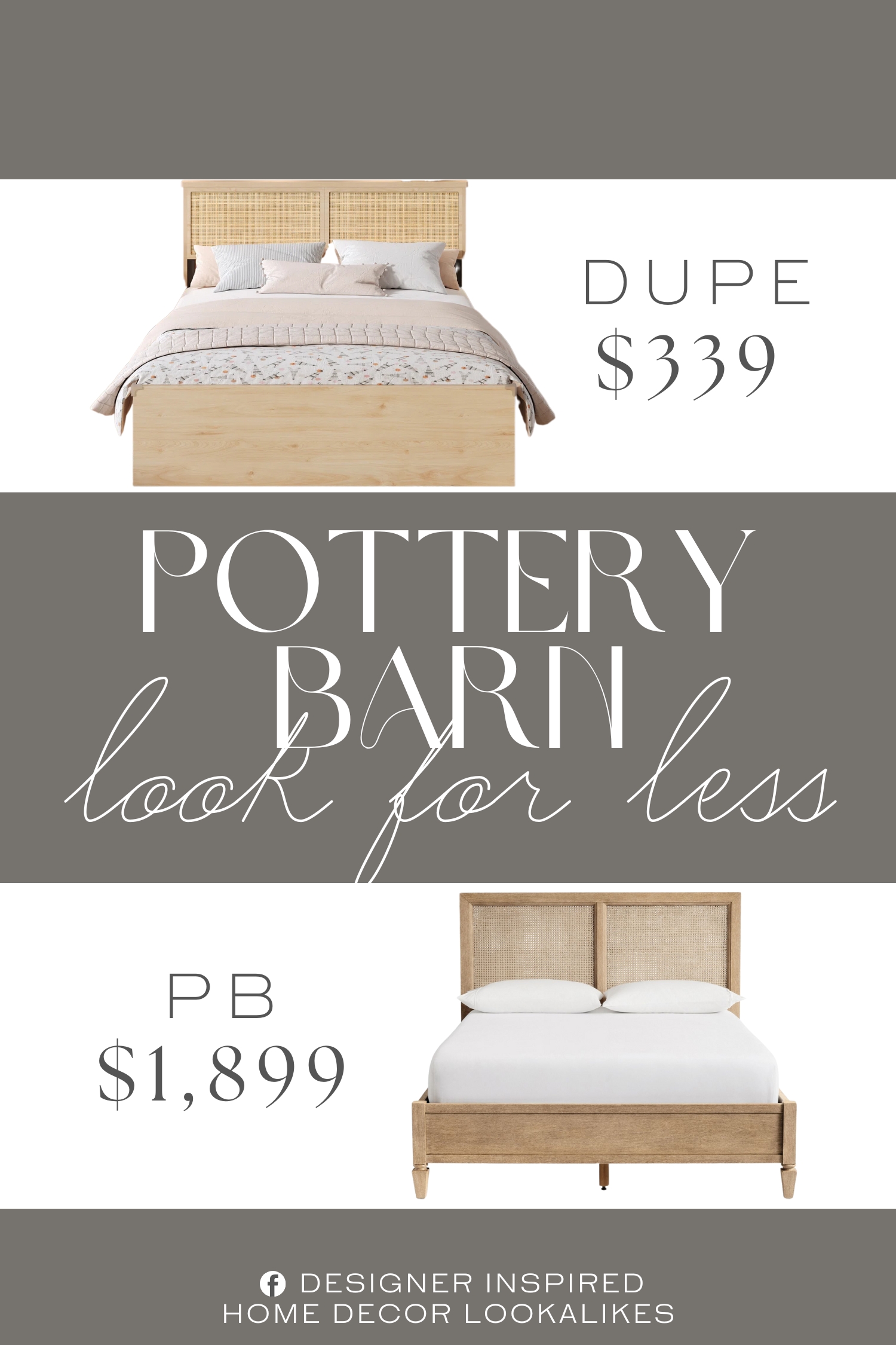 Pottery Barn Sausalito Cane Bed Dupe. This bed is made of high-grade MDF environmental material and a sturdy metal frame, with the headboard made of natural rattan.