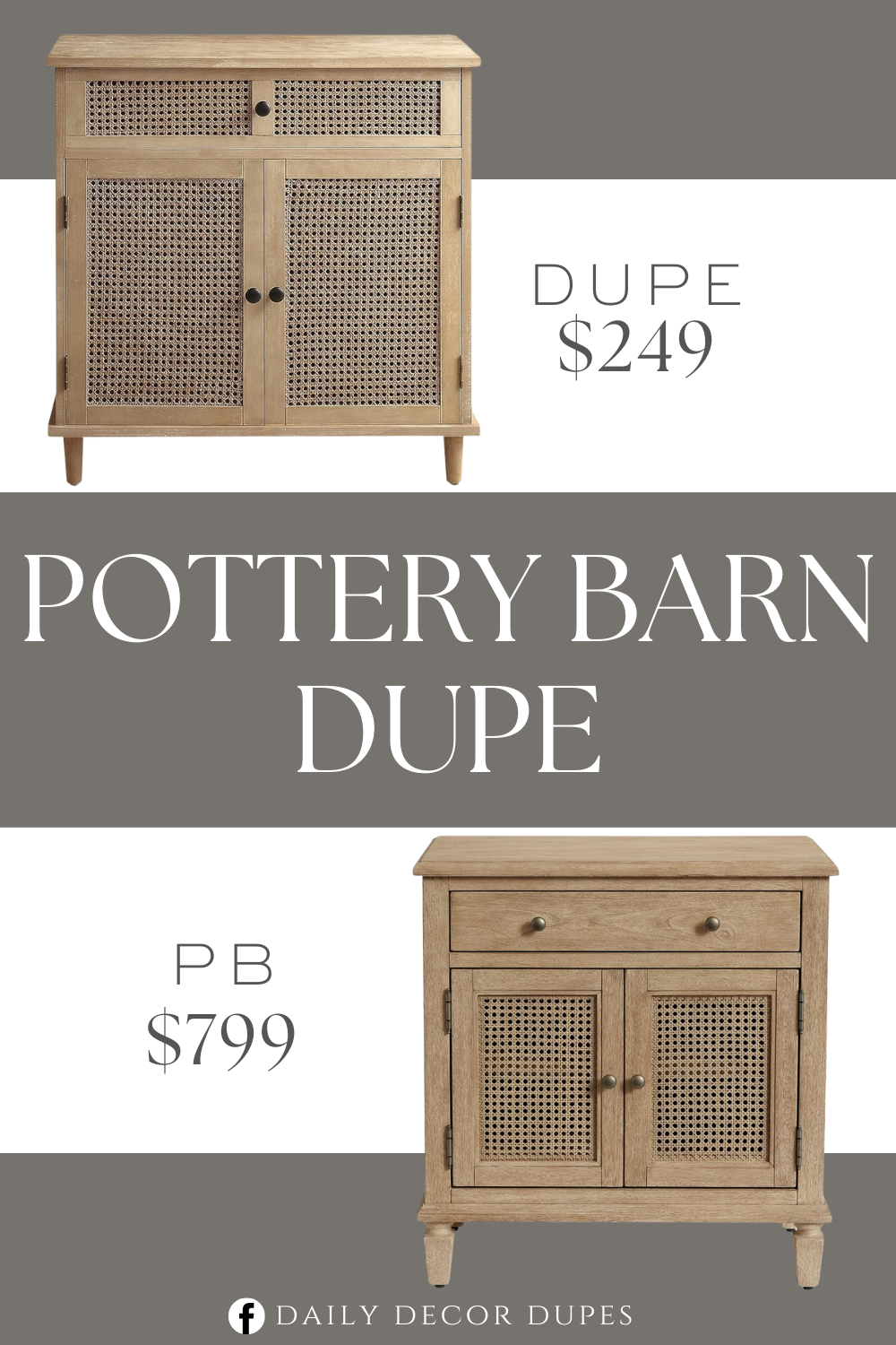 Pottery Barn Sausalito Cane Nightstand Cabinet Dupe. Antique style. 2 doors and 2 drawer. Made of high-quality MDF board and solid wood legs, ensure years of use and long-term stability. Ash veneers add a retro and elegant look.