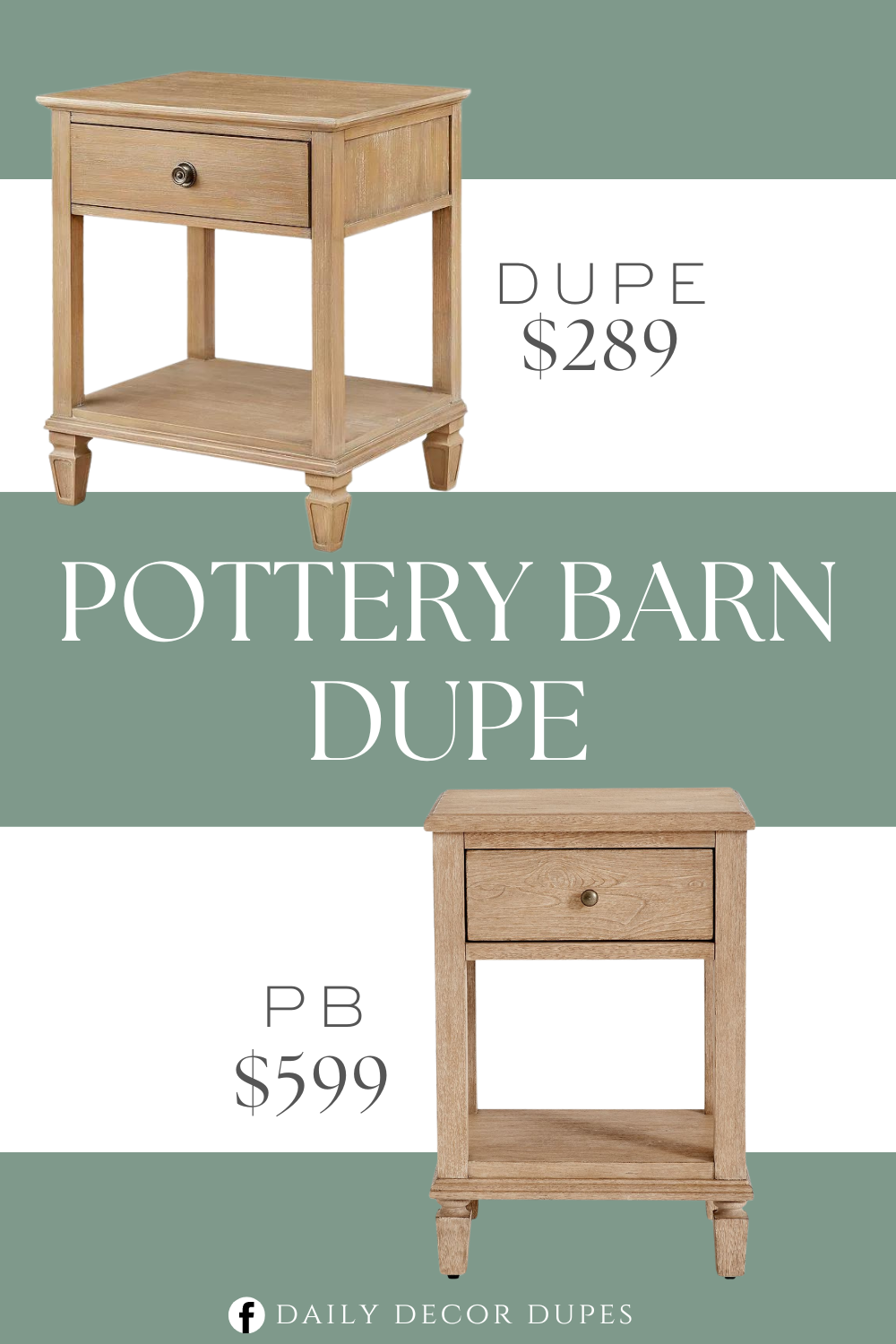 Pottery Barn Sausalito Mini Nightstand Dupe. Pull-out drawer and a lower shelf. A light natural finish with wire brush. Fine detailing and sturdy wood legs.