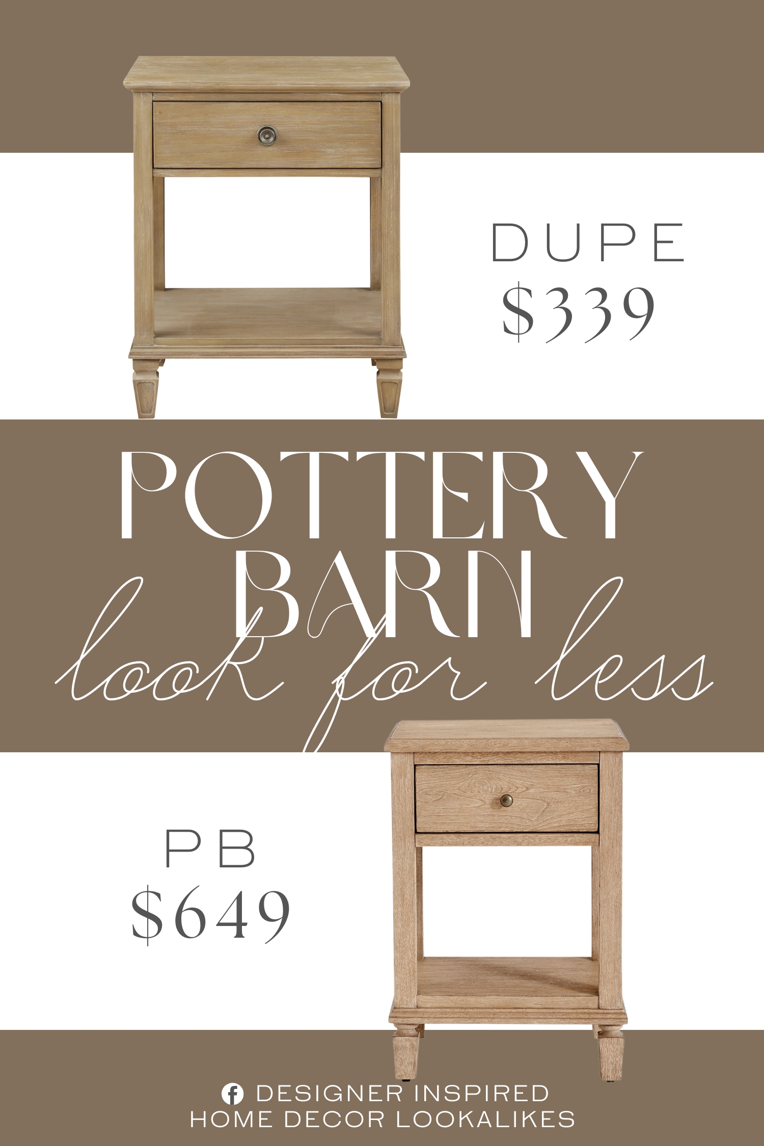 Pottery Barn Sausalito Mini Nightstand Dupe. Made of wood with a hand-applied finish, it features a smooth-gliding drawer with a metal knob and an open lower shelf to keep items organized.