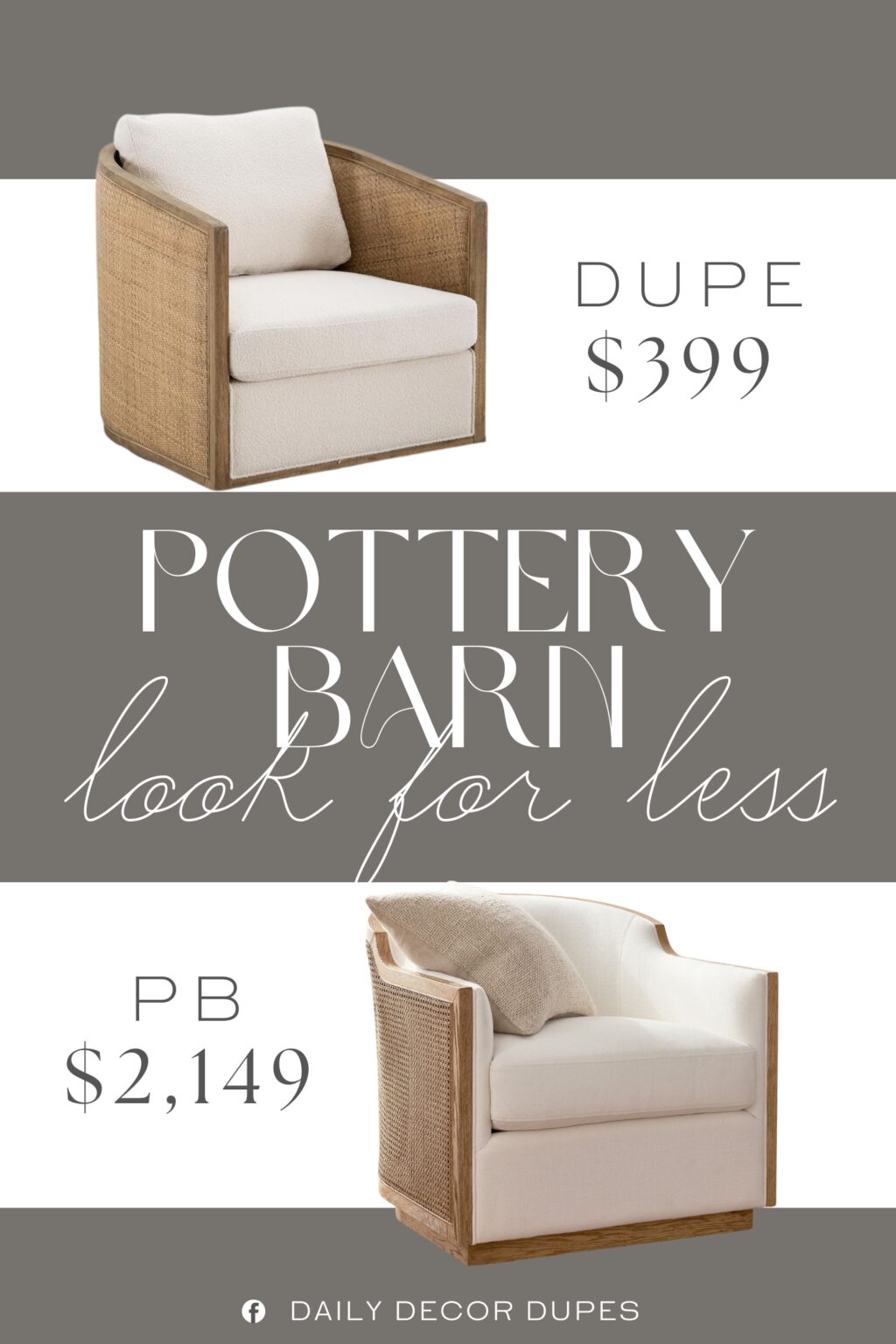 Pottery Barn Sausalito Swivel Chair Dupe. Crafted with a durable metal base and a hardwood frame.