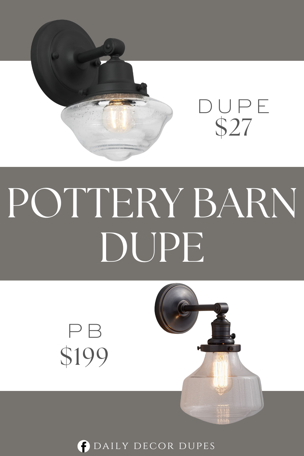 Pottery Barn Schoolhouse Glass Straight Arm Sconce Dupe. Matte black color. Stainless steel material. Classic style sconce.