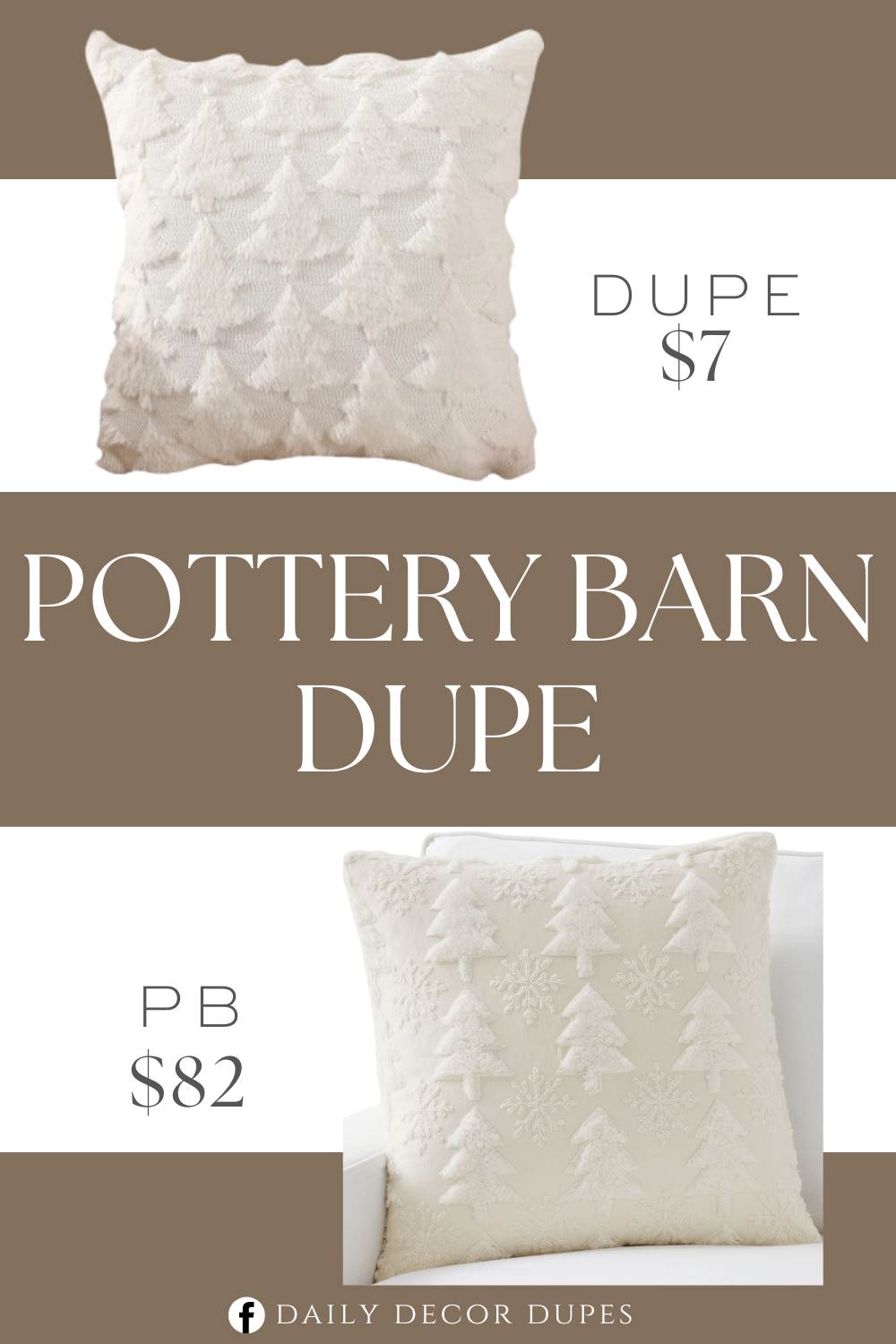 Pottery Barn Sherpa Tree & Snowflake Pillow Case Dupe. Made from machine washable linen, it's comfortable and soft to the touch, kid- and pet-friendly, and has no bleeding, fading, or scuffing issues.