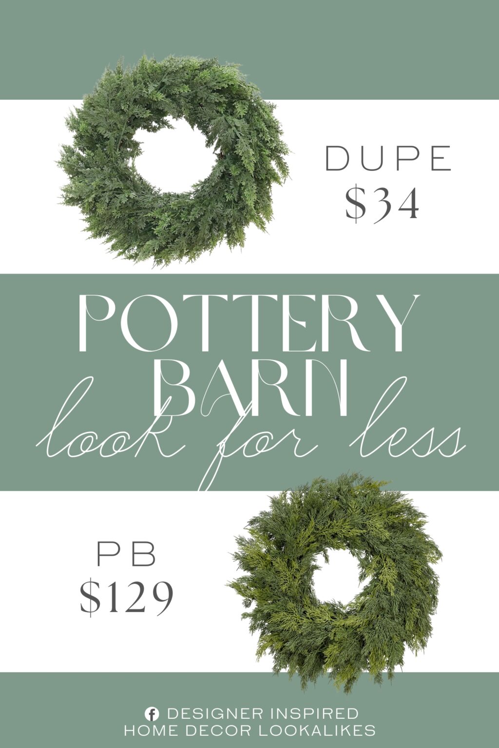 Pottery Barn Faux Soft Cedar Wreath Dupe. Made of high-quality PE Leaves, soft and naturally drooping, with an astonishingly realistic appearance and always maintaining a fluffy shape. Ideal for indoor and outdoor Christmas themed decorations.