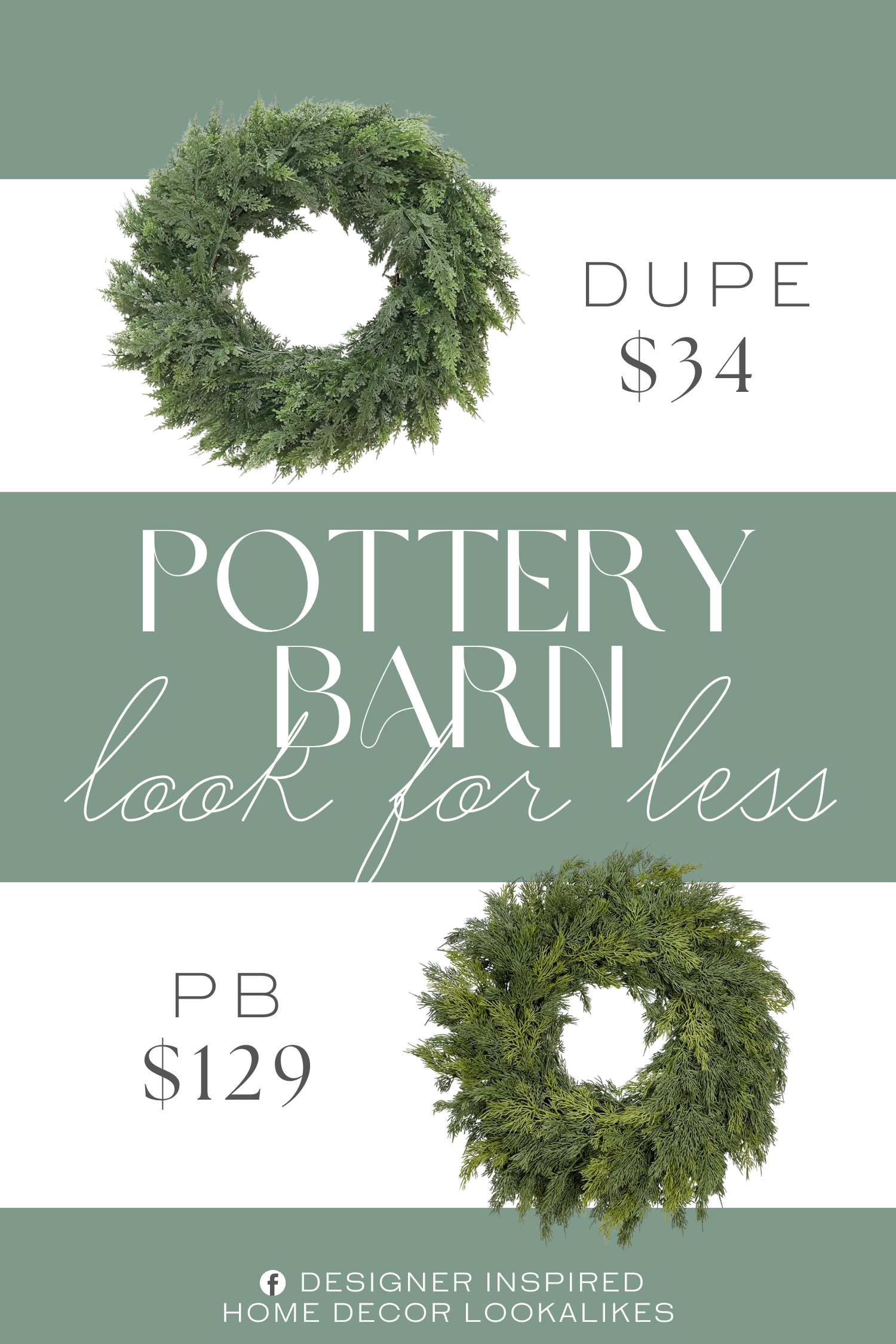 Pottery Barn Faux Soft Cedar Wreath Dupe. Made of high-quality PE Leaves, soft and naturally drooping, with an astonishingly realistic appearance and always maintaining a fluffy shape. Ideal for indoor and outdoor Christmas themed decorations.