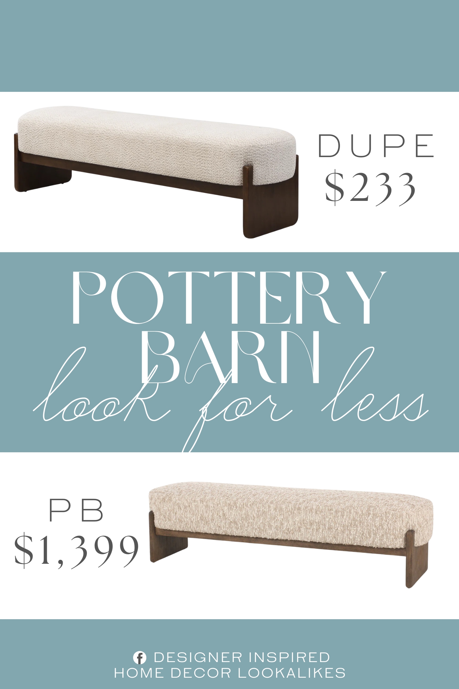 Pottery Barn Solema Upholstered Accent Bench Dupe. Built with a sturdy and durable rubberwood frame, ensuring lasting quality and a touch of elegance that enhances overall stability.