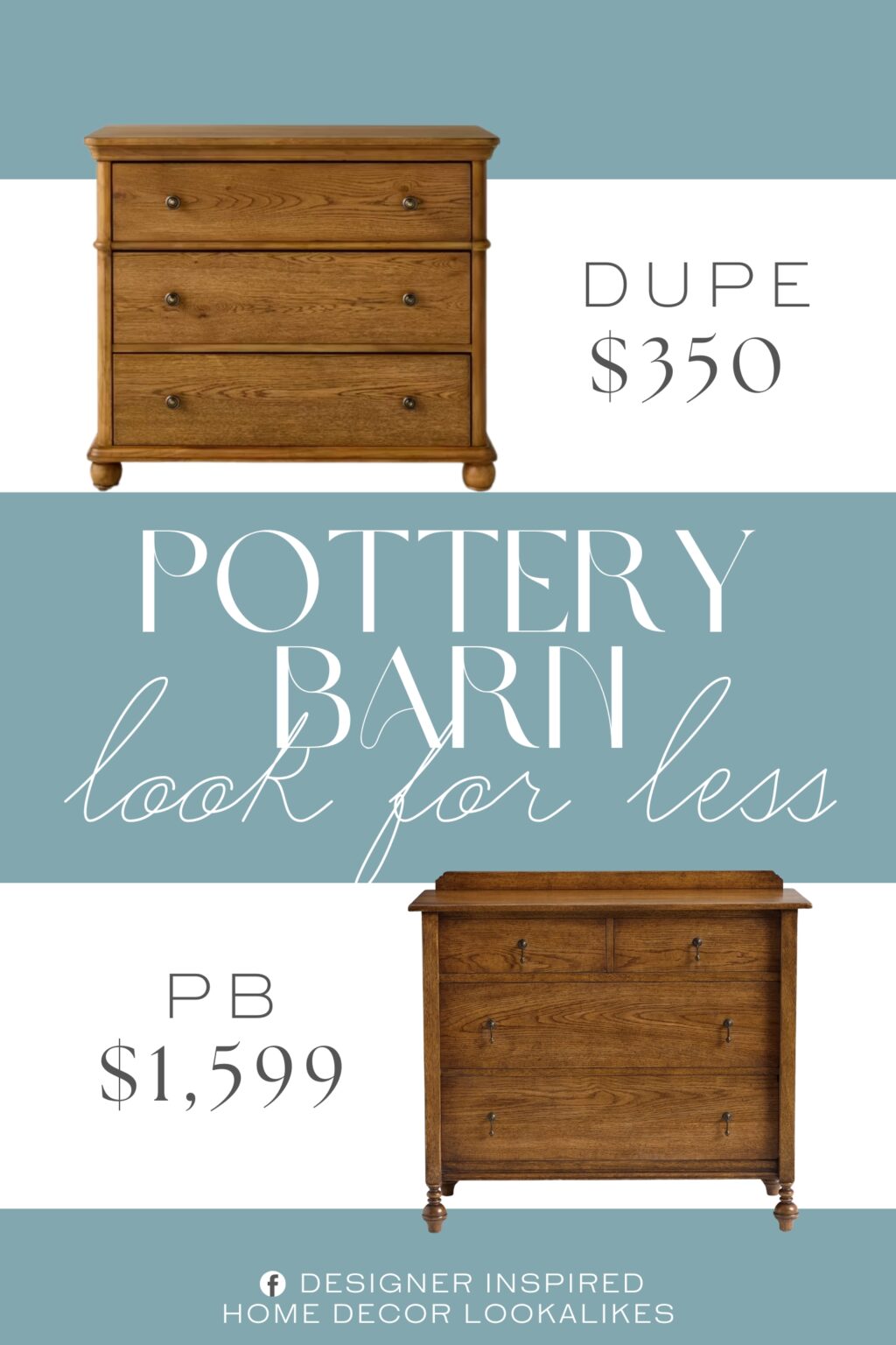 Pottery Barn Summerville Drawer Dresser Dupe. Wood-finish vertical dresser. Rectangular silhouette. MDF frame.