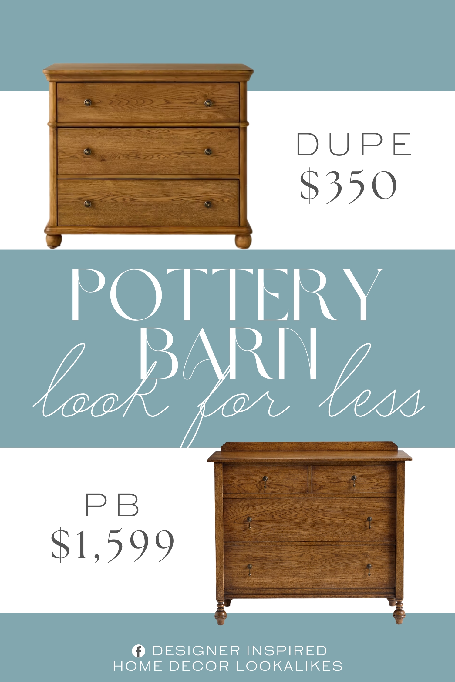 Pottery Barn Summerville Drawer Dresser Dupe. Wood-finish vertical dresser. Rectangular silhouette. MDF frame.