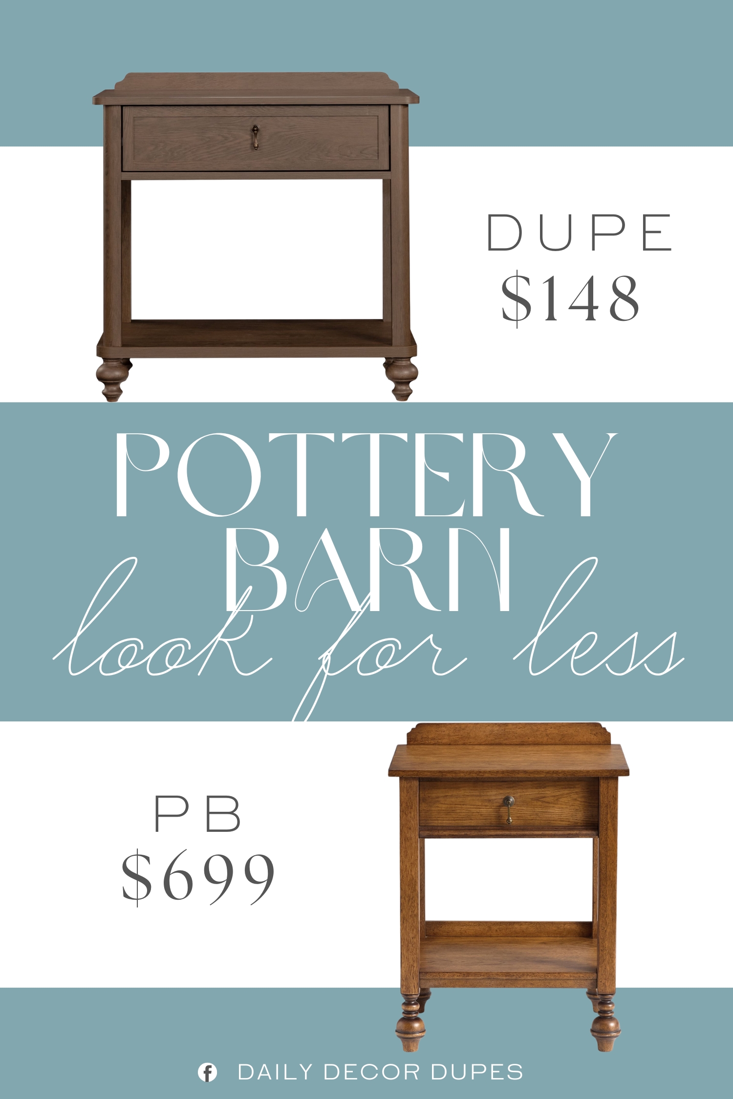 Pottery Barn Summerville Nightstand Dupe. Spacious drawer features metal runners and a safety stop. Open shelf for additional storage or display.