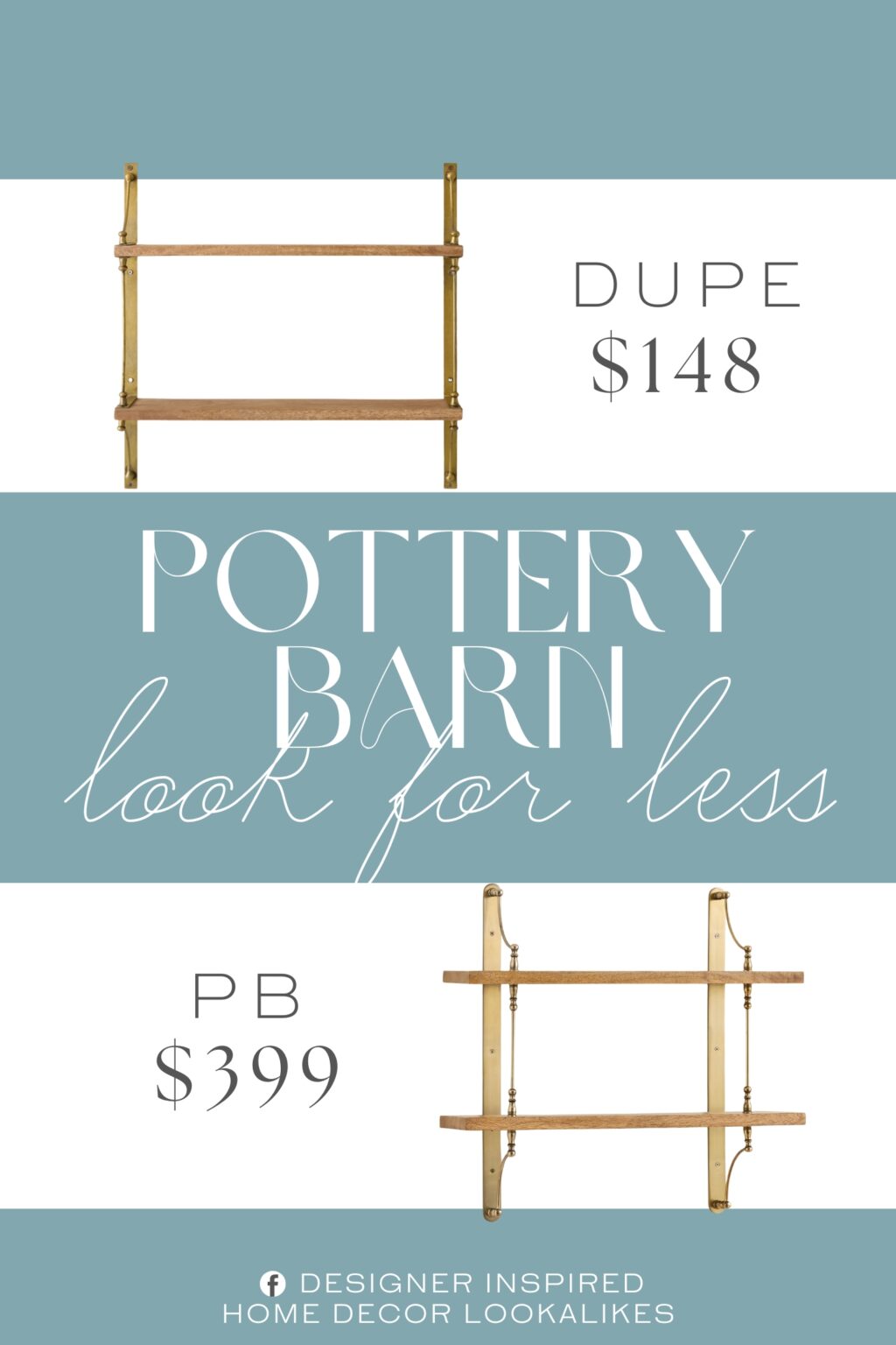 Pottery Barn Summerville Two-Tiered Shelf Dupe. It features two tiers of wood shelves and easily adds storage wherever you need it.