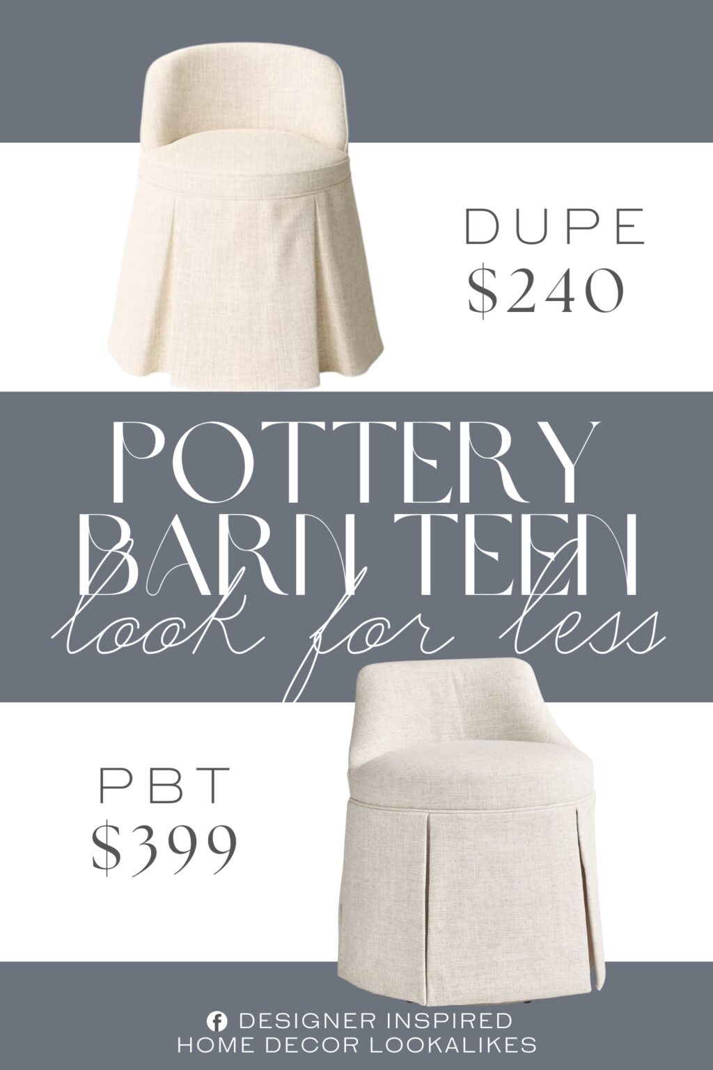 Pottery Barn Teen Kennedy Pleated Swivel Vanity Stool Dupe. Designed with a wooden frame and soft upholstery, this armless vanity chair offers a perfect blend of style and comfy seating. Plus, the padded seat and back help you kick back and relax.