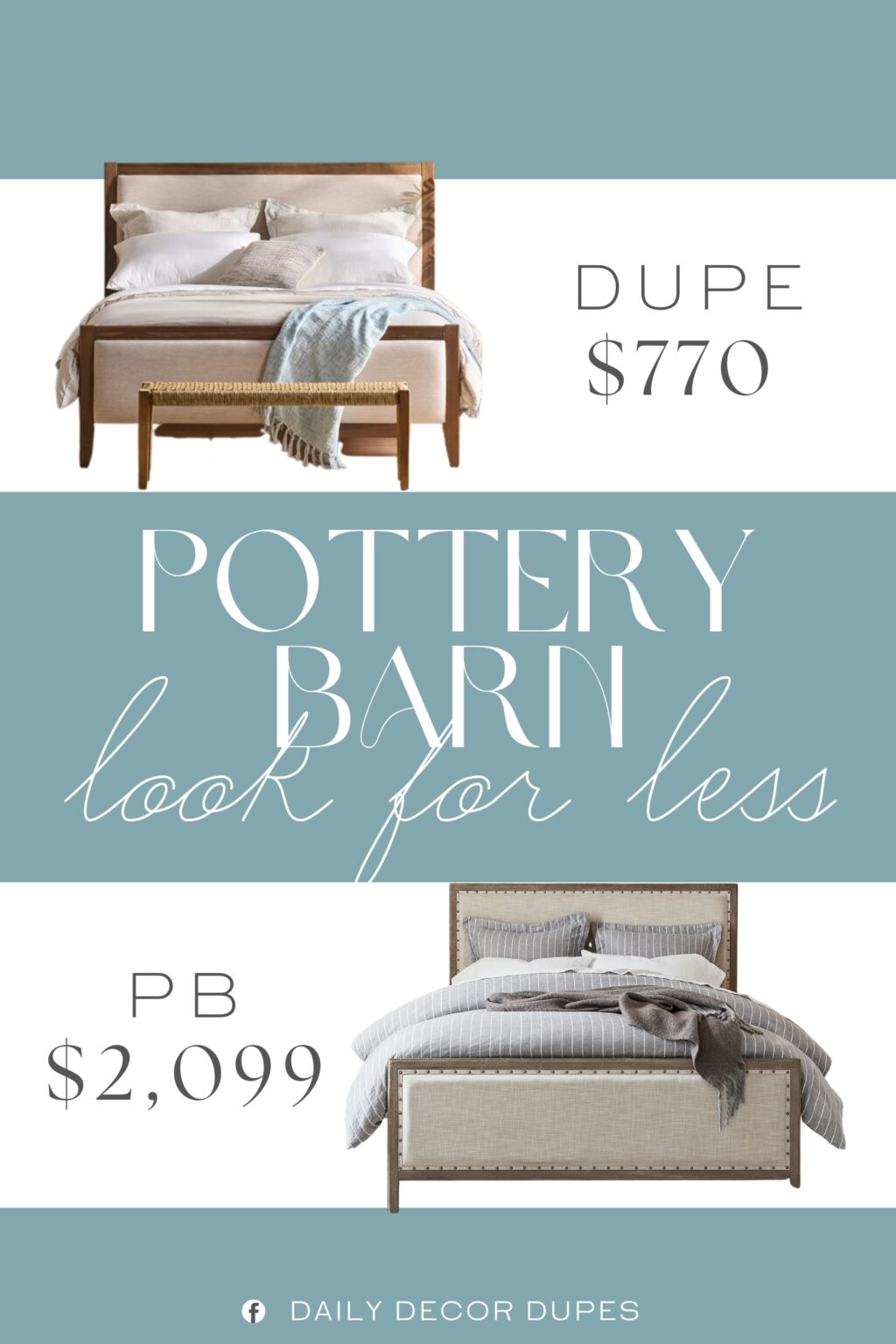 Pottery Barn Toulouse Upholstered Bed Dupe.