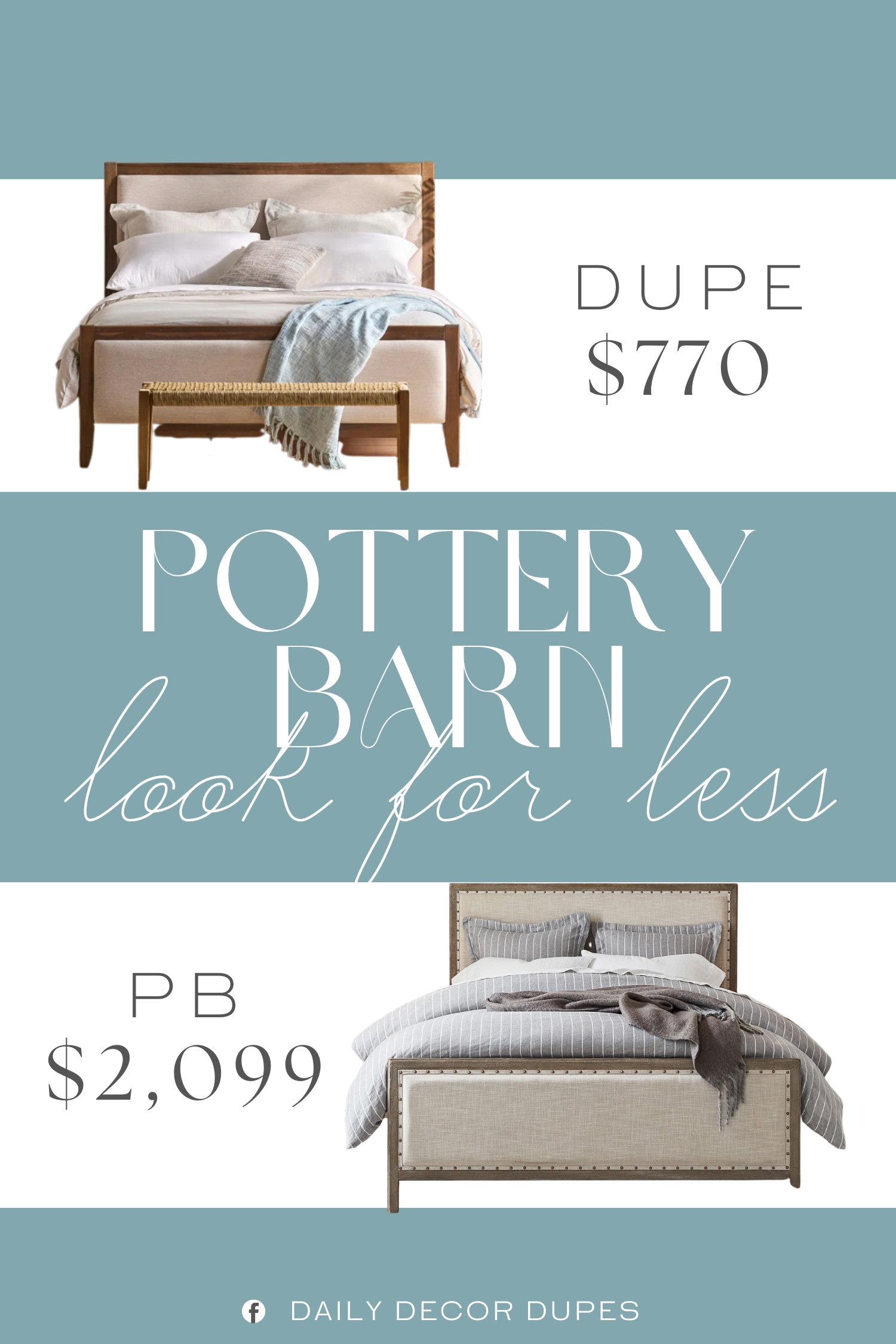 Pottery Barn Toulouse Upholstered Bed Dupe.
