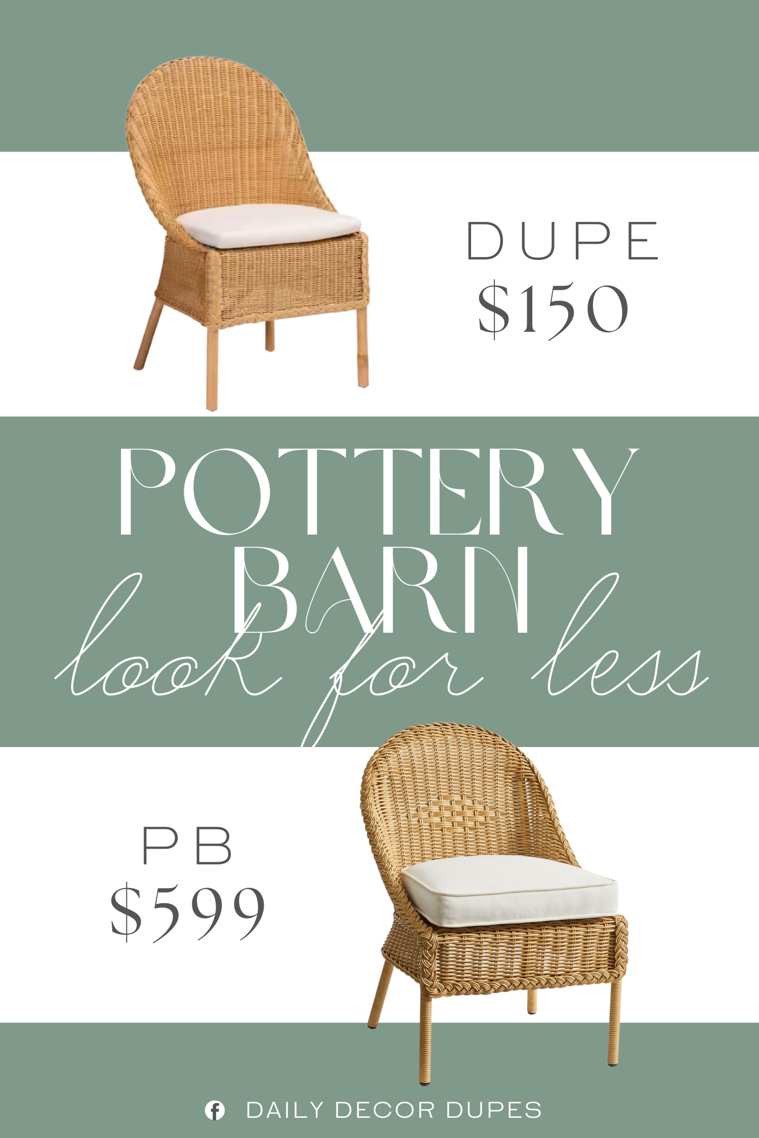 Pottery Barn Westport Wicker Outdoor Dining Side Chair Dupe. this bohemian piece is handcrafted from natural rattan by skilled artisans. Its round backrest gently curves around the frame, silhouetted by braided rattan embellishments for a gorgeous touch.