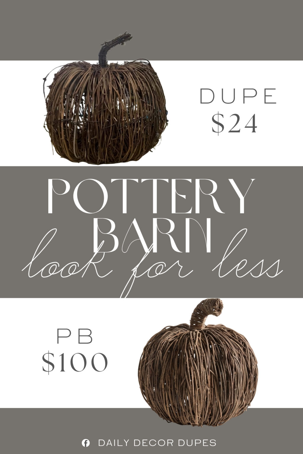 Pottery Barn Woven Vine Pumpkin Dupe. Each pumpkin is carefully handwoven from natural rattan twigs, creating an authentic rustic texture and organic look that adds warmth and character to any seasonal display