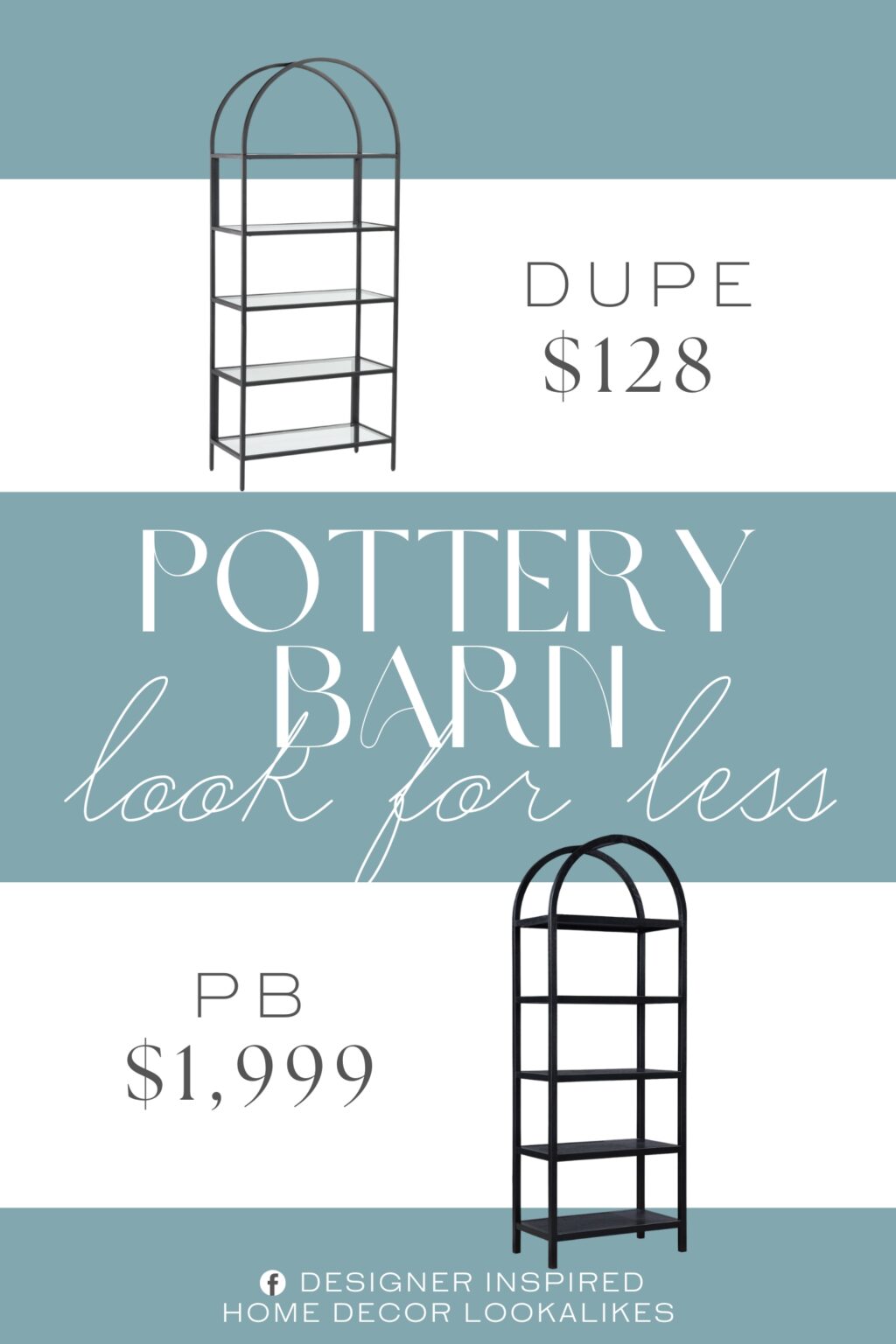 Pottery Barn Wren Etagere Bookcase Dupe. Constructed with a durable metal frame and featuring safety-tempered glass shelves, this bookcase is built for lasting use.