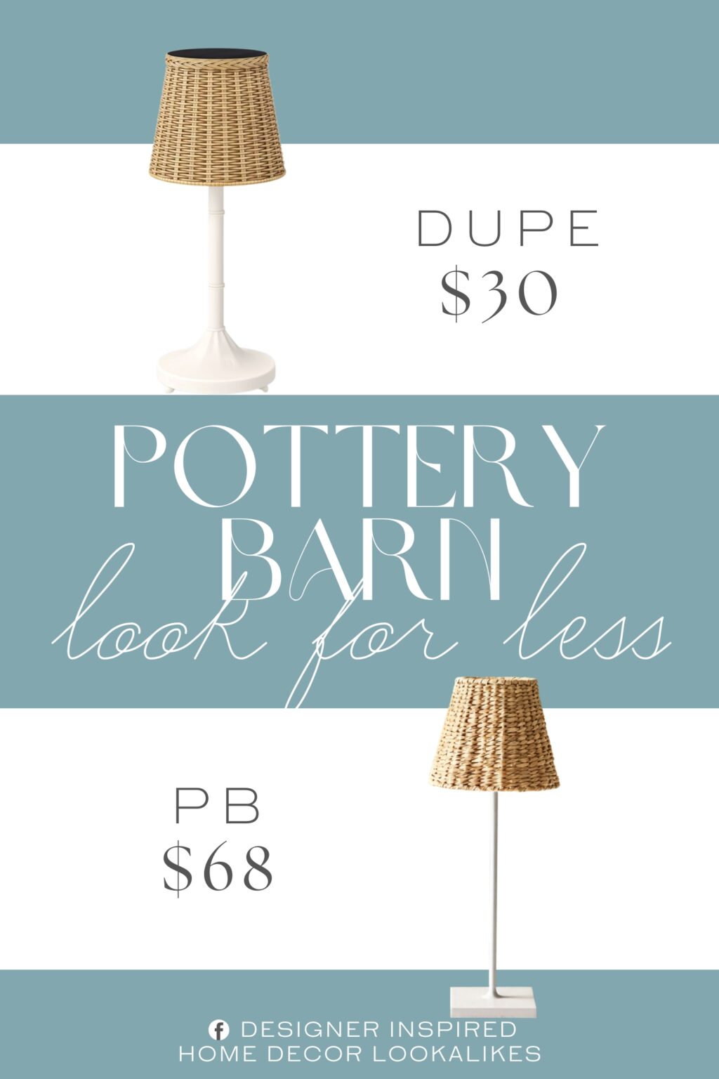 Pottery Barn Zafferano Wicker Shade For Poldina Lights Dupe. Crafted from plastic, this lantern accent table lamp showcases a rattan-like woven tapered empire shade with an integrated LED bulb and features a slender pole extending from a domed circular base.
