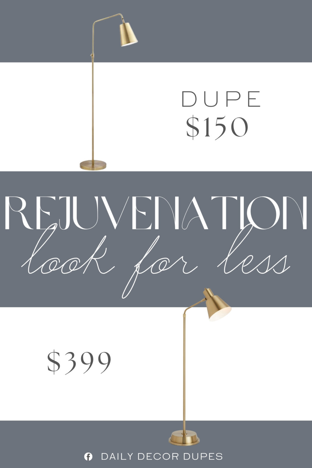 Rejuvenation Cylinder Task Floor Lamp Dupe. modern downbridge style floor lamp by 360 Lighting is made of metal and finished in brushed antique brass.
