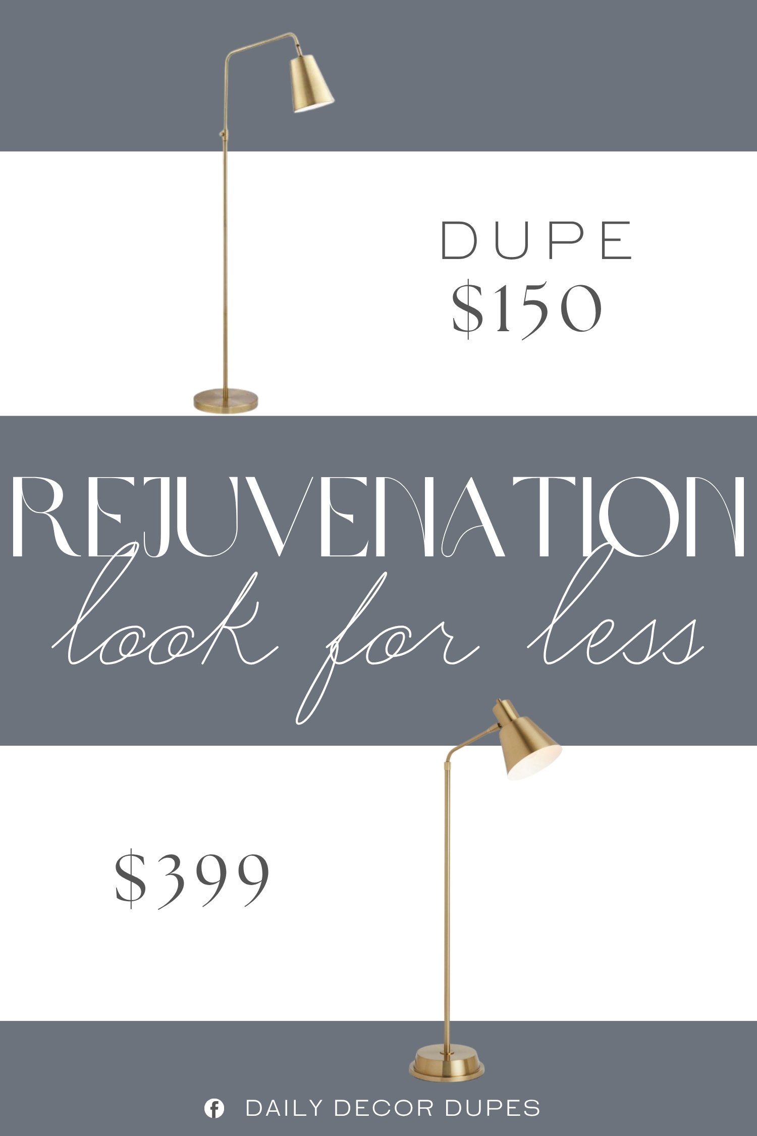 Rejuvenation Cylinder Task Floor Lamp Dupe. modern downbridge style floor lamp by 360 Lighting is made of metal and finished in brushed antique brass.
