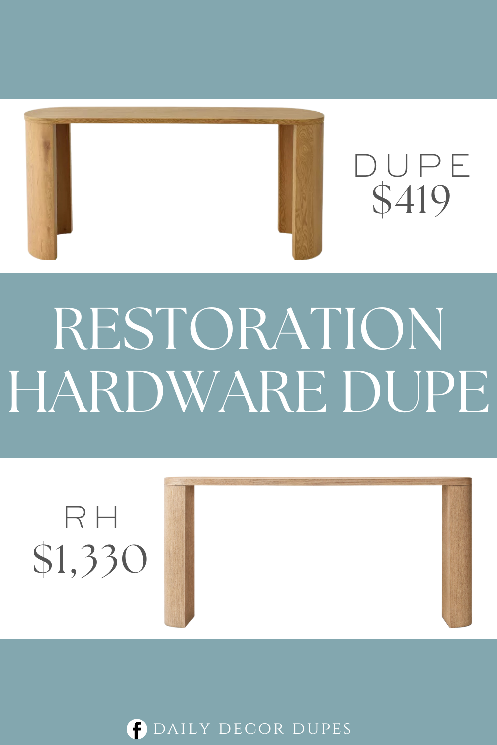 Restoration Hardware Corta Console Table Dupe. The high-grade MANUFACTURED WOOD is foiled with RICH GRAIN paper.