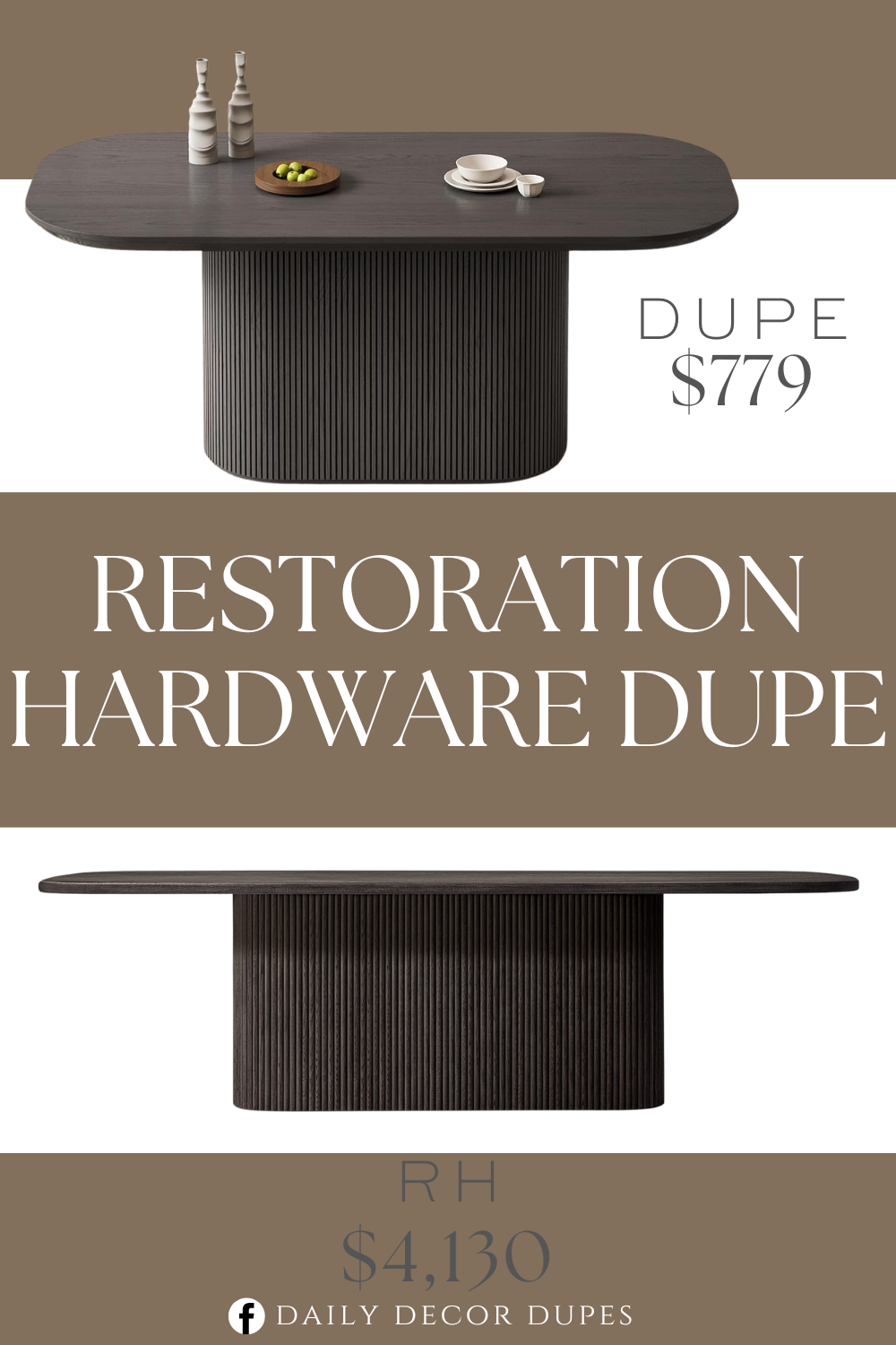 Restoration Hardware Mulholland Pedestal Rectangular Dining Table Dupe. The premium quality boards used in crafting this dining table offer a spacious and generous surface area. Oval shape. Modern style.