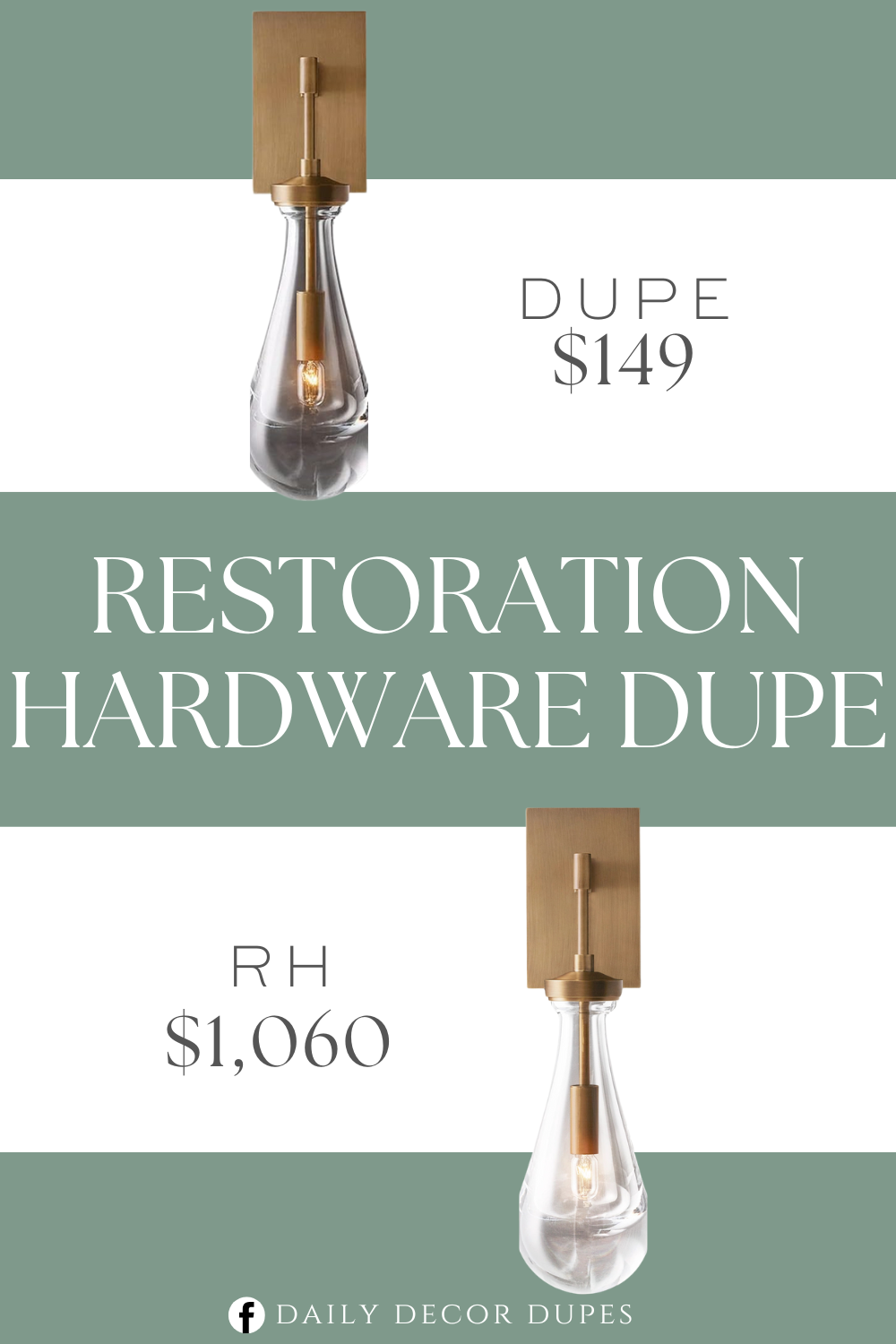 Restoration Hardware Rain Outdoor Wall Sconce Dupe. Made of copper and crystal through multiple processes, more durable.