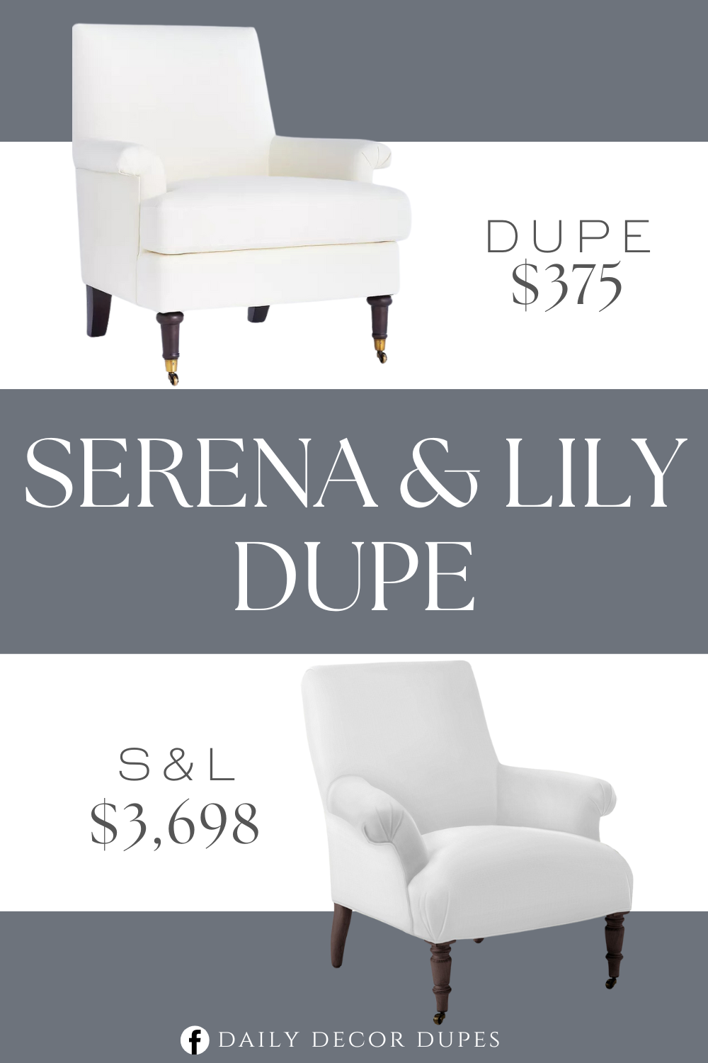 Serena & Lily Avignon Arm Chair Dupe. This accent piece features an upholstered design which complements your space while adding comfort. The four brown legs boast a rounded design with gold-tone detailing on the front legs for a stunning look.