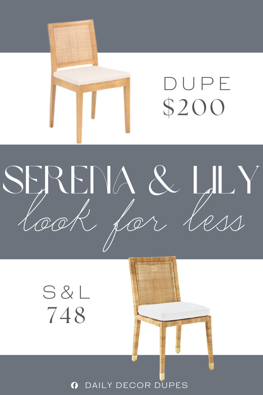 Serena & Lily Balboa Rattan Side Chair Dupe. rattan back, cushioned seat. elm wood, fill: polyurethane foam pad.