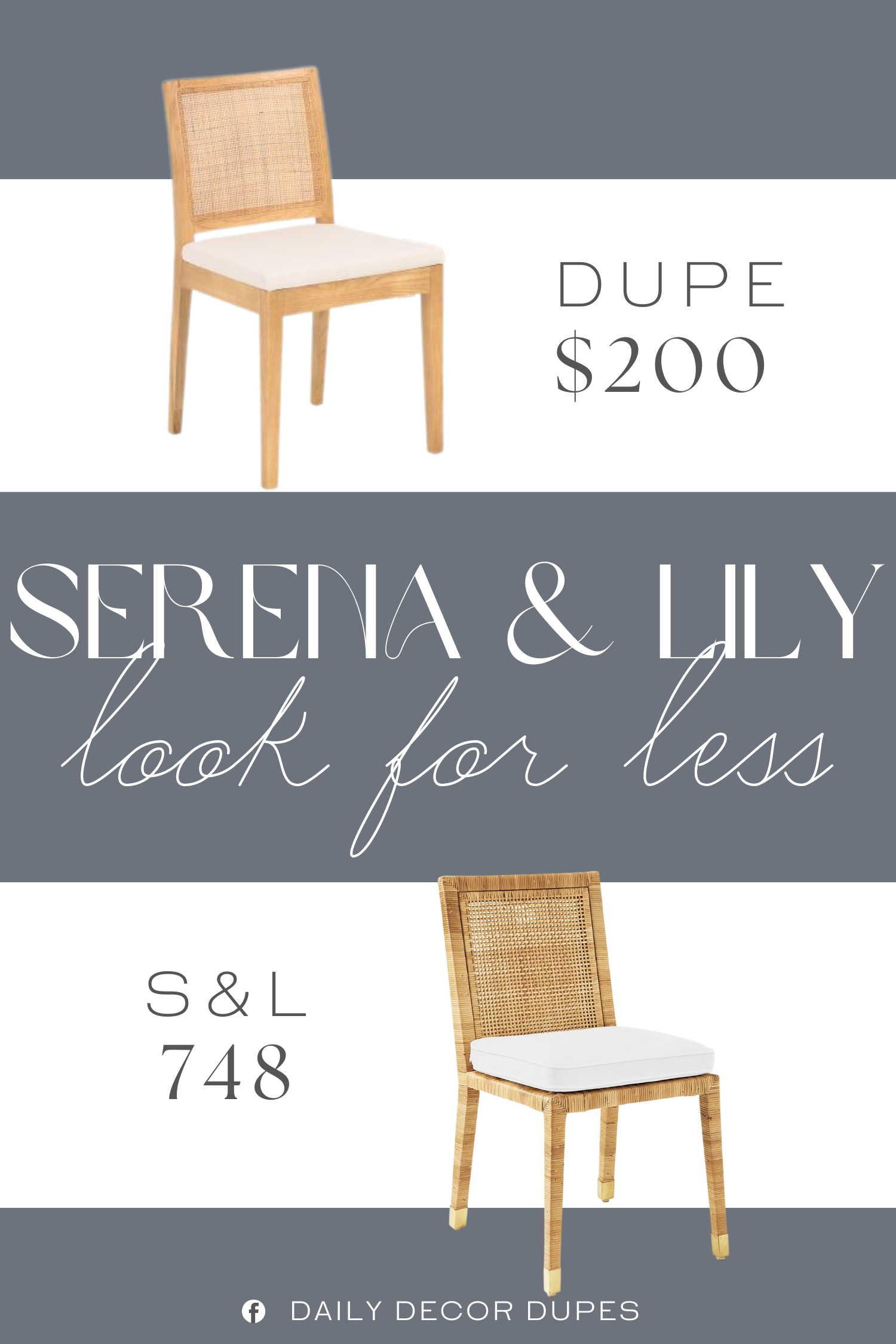 Serena & Lily Balboa Rattan Side Chair Dupe. rattan back, cushioned seat. elm wood, fill: polyurethane foam pad.