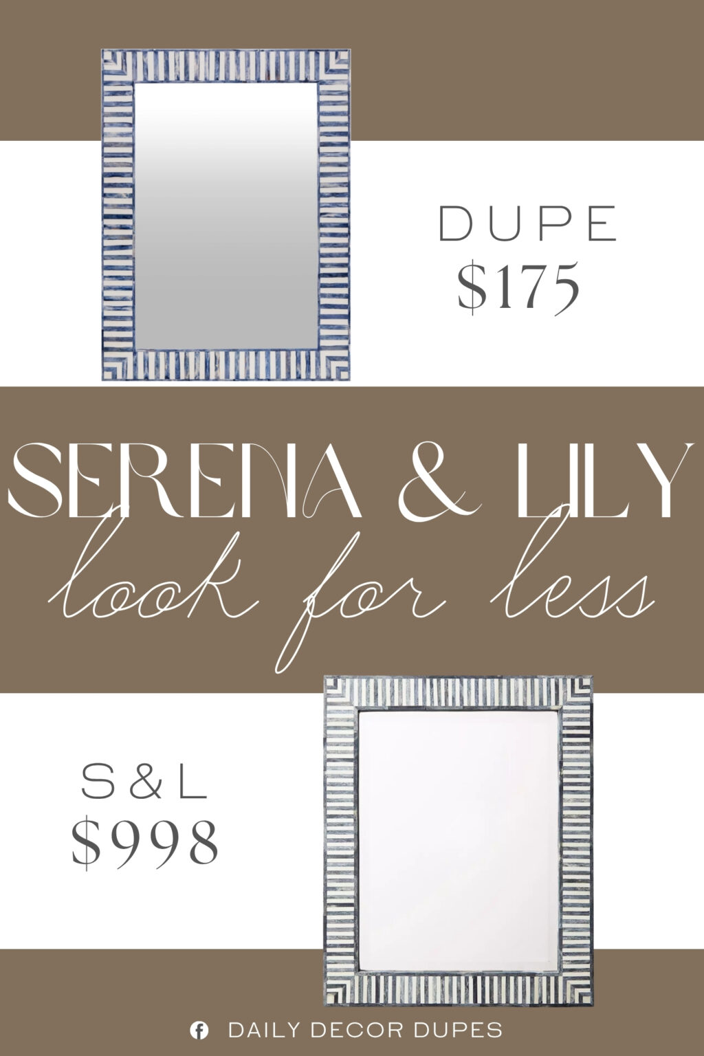 Serena & Lily Bar Harbor Bone Inlay Mirror Dupe. Bone inlay mirror frame is a unique and visually stunning decorative accessory that combines the beauty of inlaid bone or mother-of-pearl with the functionality of a mirror frame. This type of mirror frame is known for its intricate craftsmanship and exquisite design.