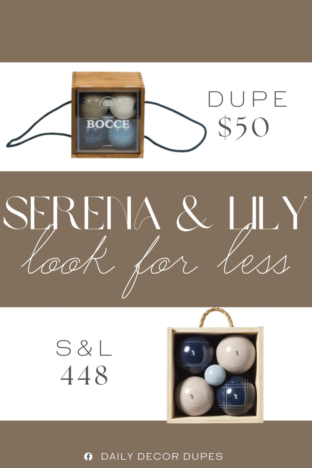 Serena & Lily Bocce Ball Dupe. set includes 8 bocce balls and 2 jacks, carrying case included, instructions included, for outdoor fun, 2 to 4 players.