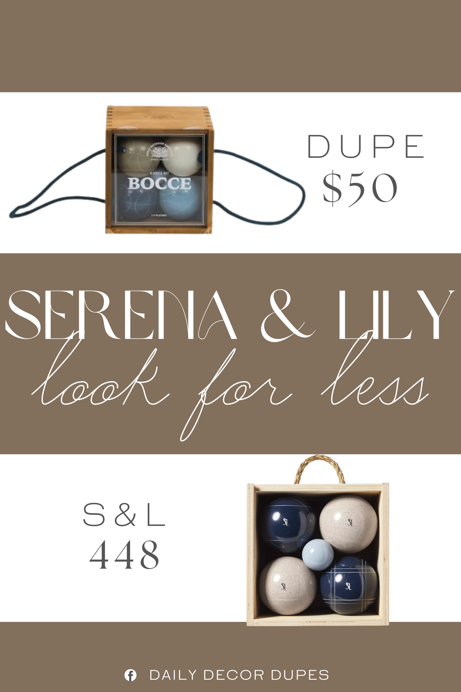 Serena & Lily Bocce Ball Dupe. set includes 8 bocce balls and 2 jacks, carrying case included, instructions included, for outdoor fun, 2 to 4 players.