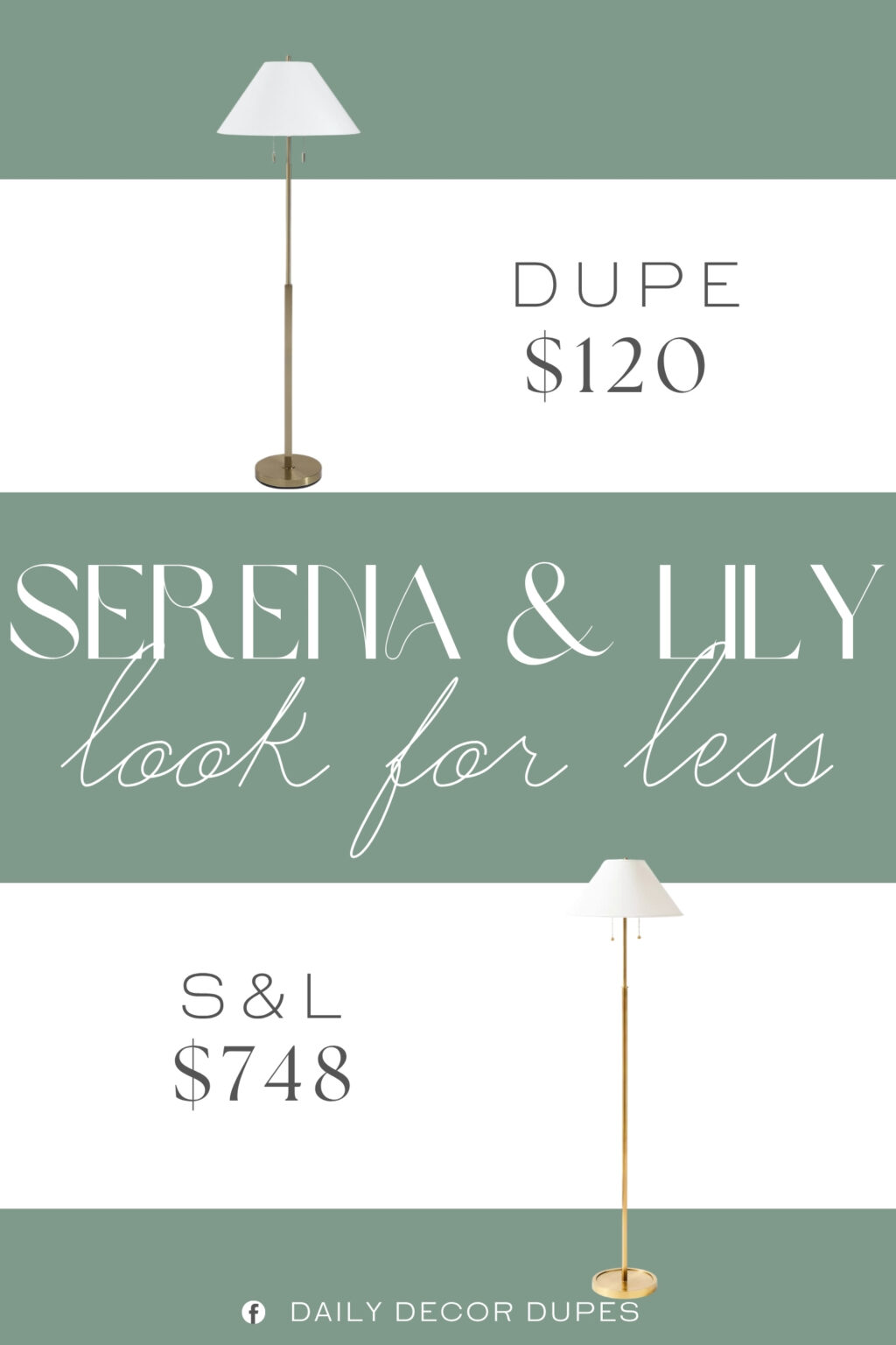 Serena & Lily Brookings Floor Lamp Dupe. Elevate your living room or bedroom with a distressed antiqued goldtone finish on a sturdy metal frame