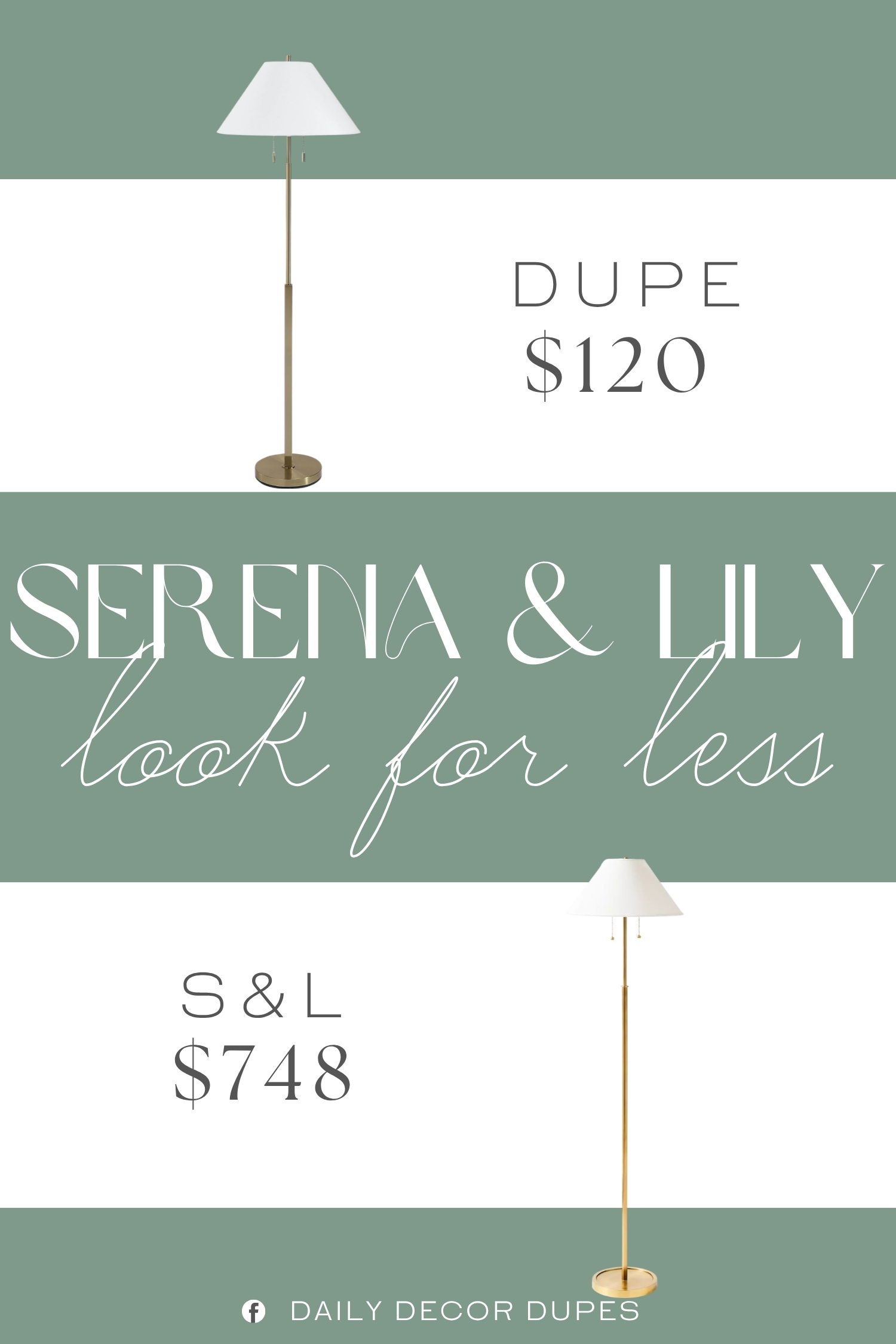 Serena & Lily Brookings Floor Lamp Dupe. Elevate your living room or bedroom with a distressed antiqued goldtone finish on a sturdy metal frame