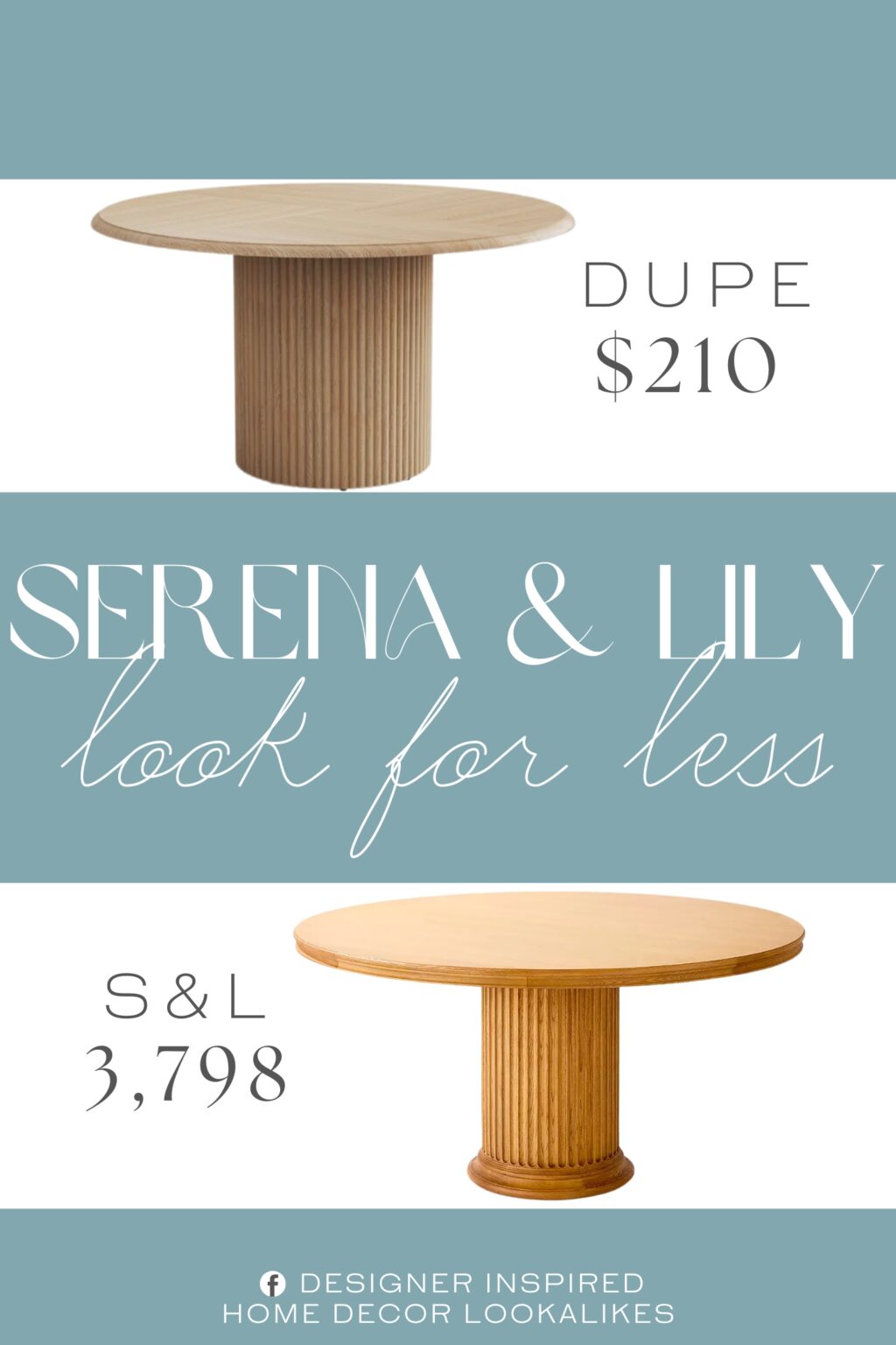 Serena & Lily Collins Round Dining Table Dupe. Supported by a sturdy cylindrical base that is made from manufactured wood and painted with powder-coated.