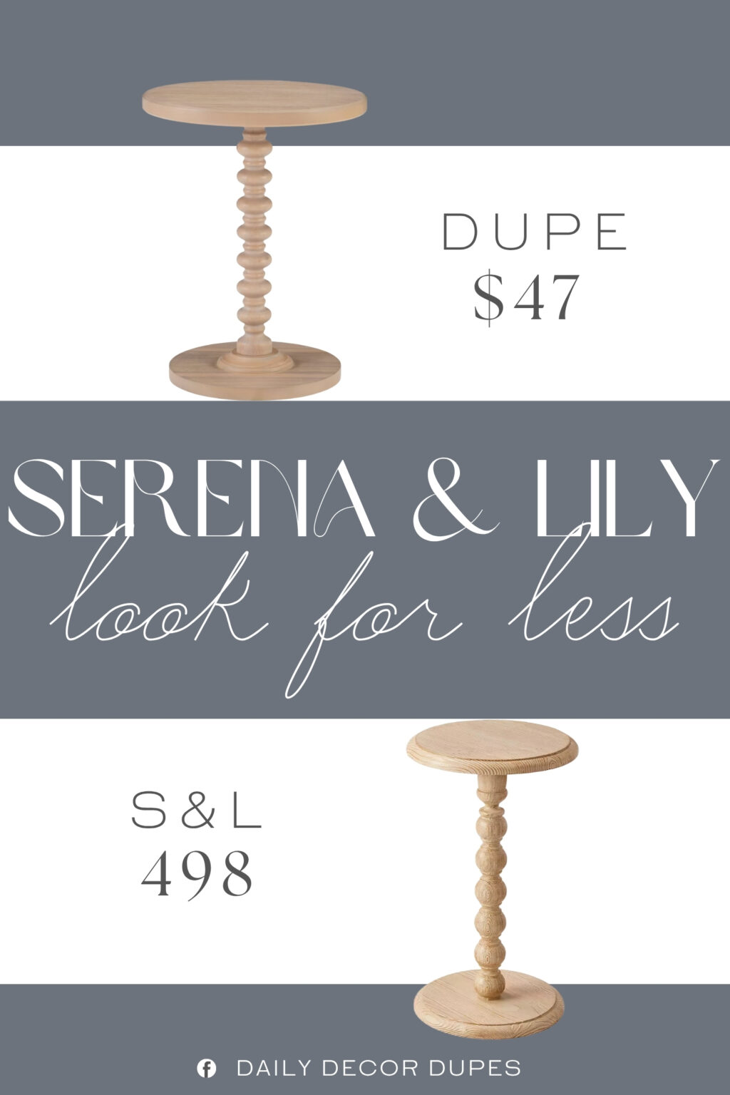 Serena & Lily Cornwall Tea Table Dupe. MDF with a solid wood post and veneers. Sturdy, strong and durable.