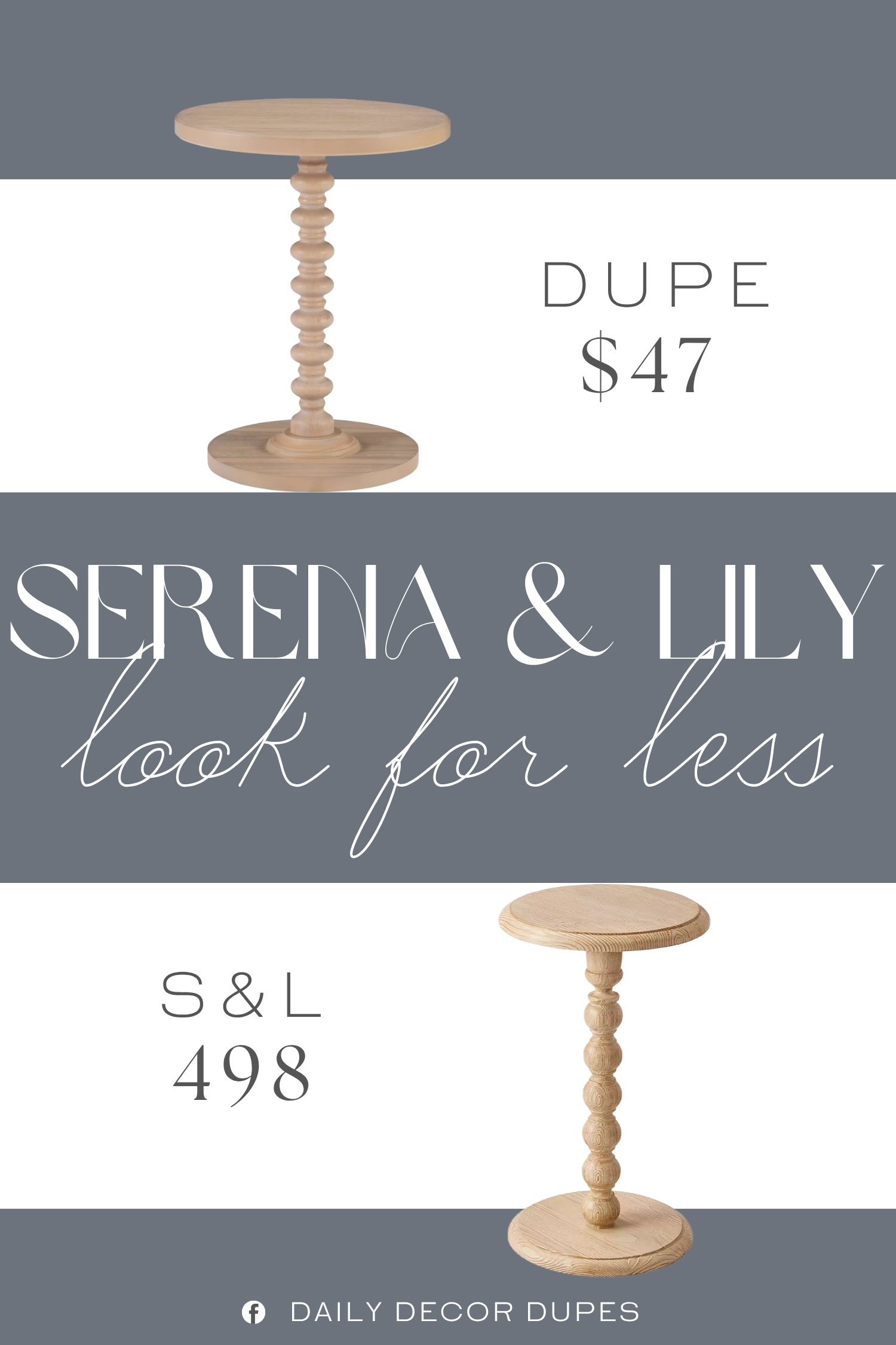 Serena & Lily Cornwall Tea Table Dupe. MDF with a solid wood post and veneers. Sturdy, strong and durable.