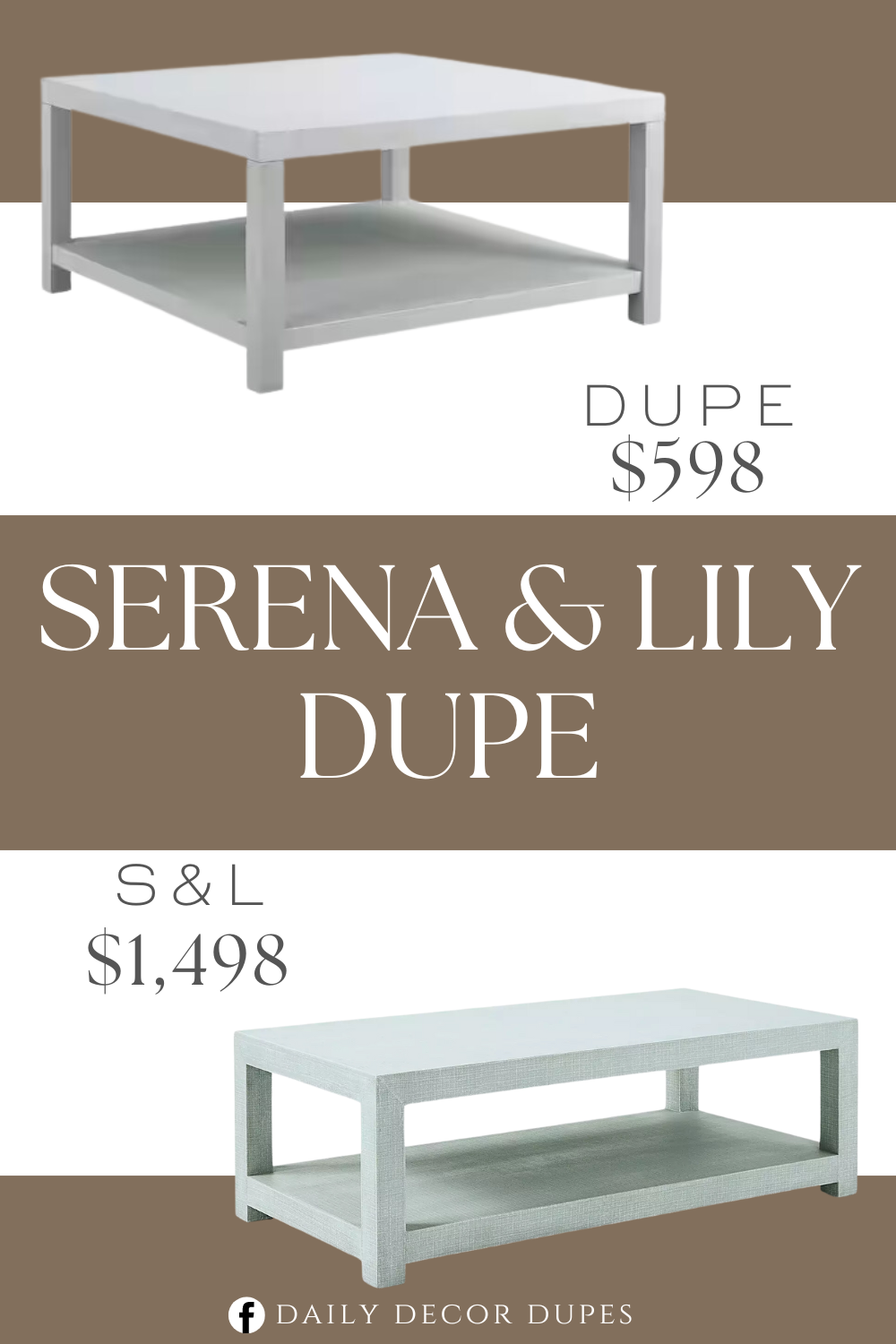 Serena & Lily Driftway Coffee Table Dupe. Item made from fabric. Accent tables offer a fundamental and versatile function in any room. 36 in. w x 36 in. d x 18.25 in. h.