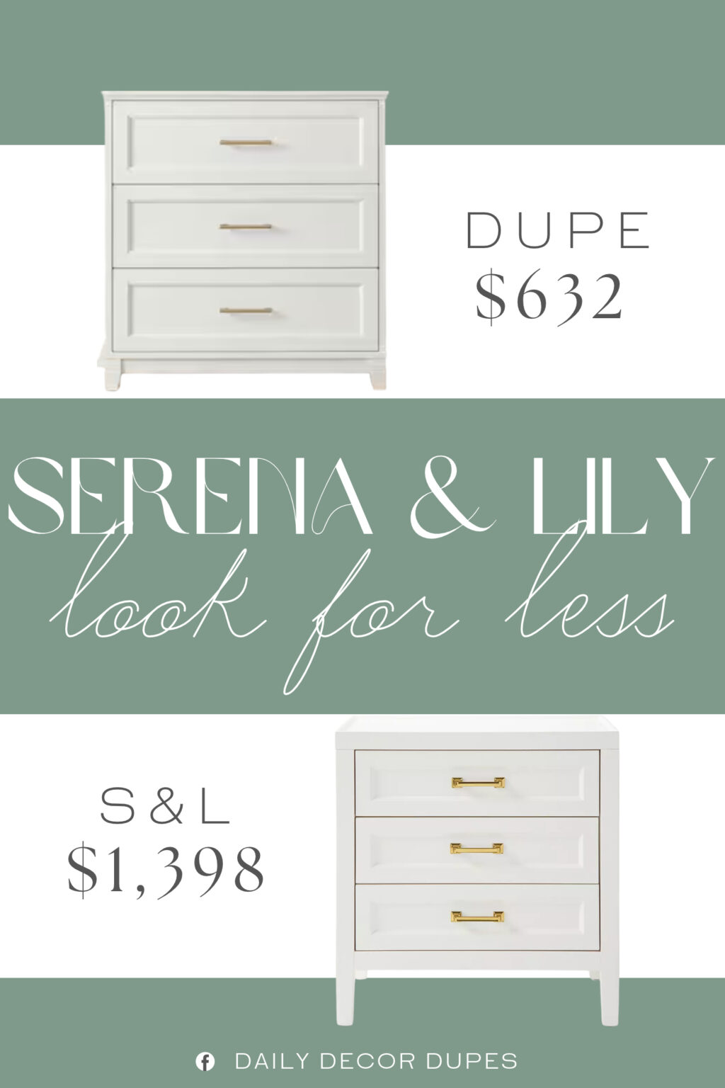 Serena & Lily Ellison 3-Drawer Nightstand Dupe. Crafted with a solid wood frame, base, and legs for enhanced stability, the cabinet balances durability with refined styling. Shaker-style drawers feature recessed panel detailing for timeless character, while premium hardware adds a polished, high-end feel.