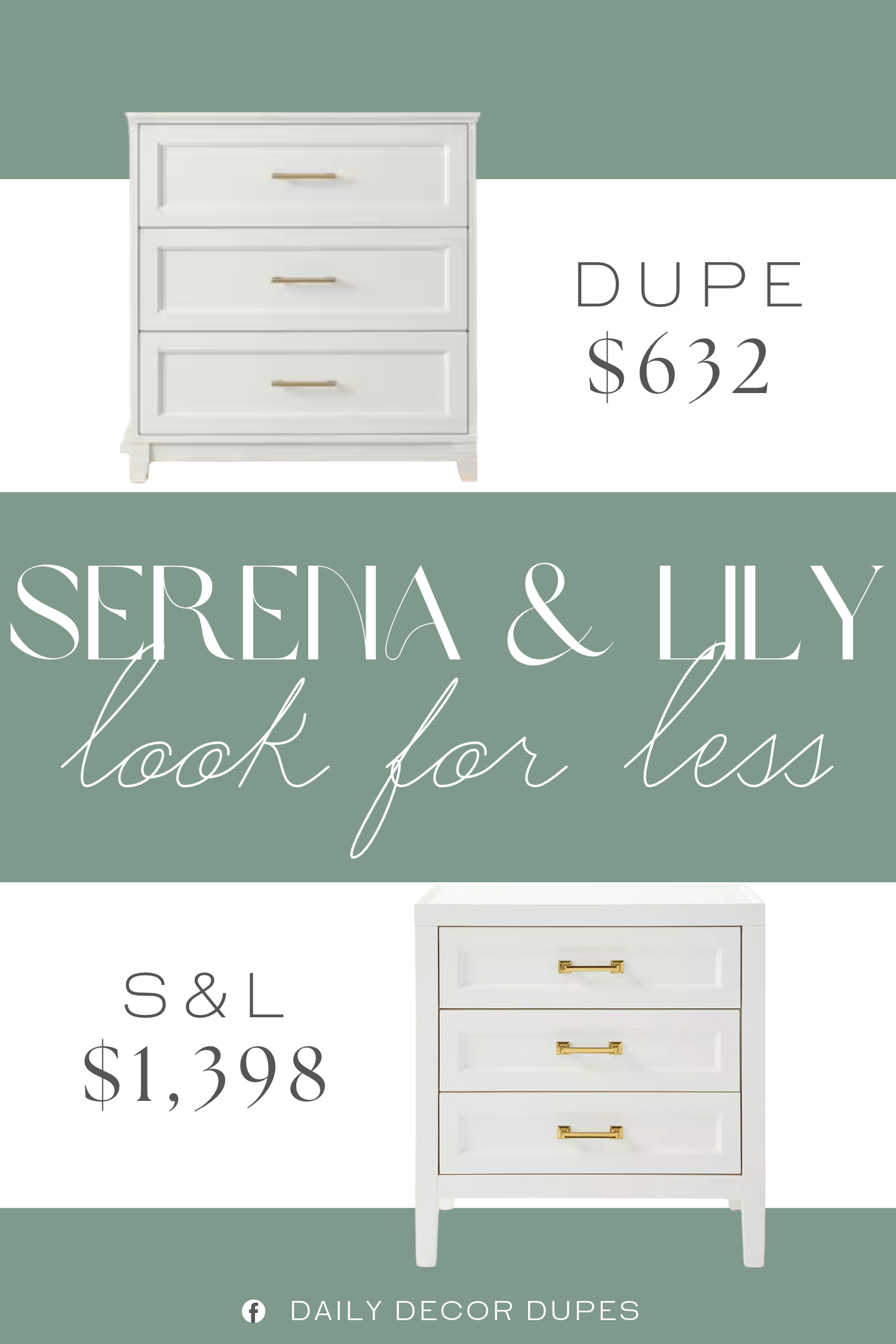 Serena & Lily Ellison 3-Drawer Nightstand Dupe. Crafted with a solid wood frame, base, and legs for enhanced stability, the cabinet balances durability with refined styling. Shaker-style drawers feature recessed panel detailing for timeless character, while premium hardware adds a polished, high-end feel.