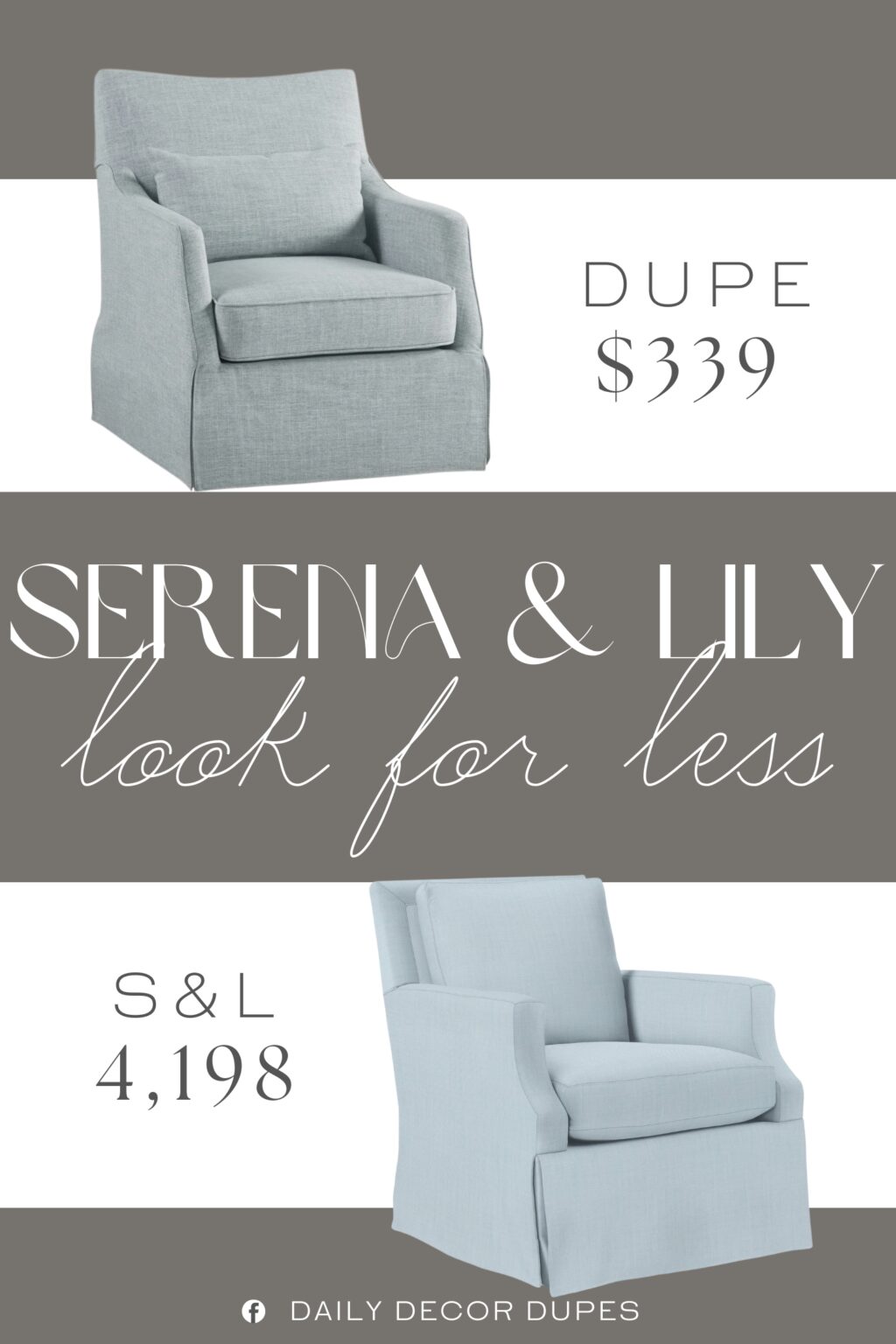 Serena & Lily Grady Notch Arm Swivel Glider Dupe. This elegant accent chair features linen-like woven and durable upholstery, adding a fresh touch to any living room, bedroom, home office and more.