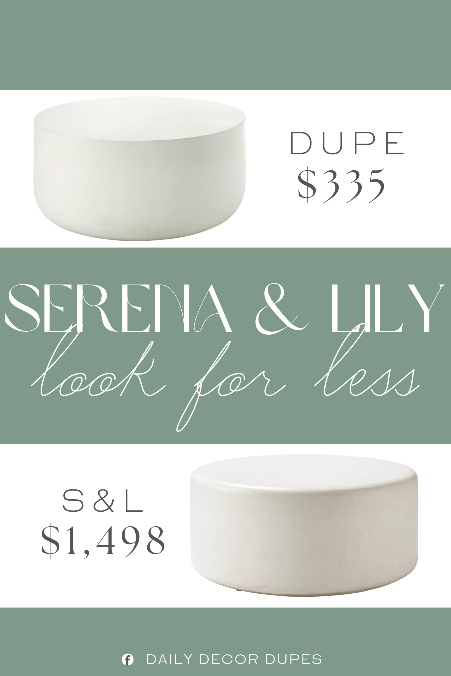 Serena & Lily Larkhill Coffee Table Dupe. The fixed table top ensures stability, perfect for everyday use and entertaining guests. Faux concrete finish design adds an industrial touch without the heavy weight.