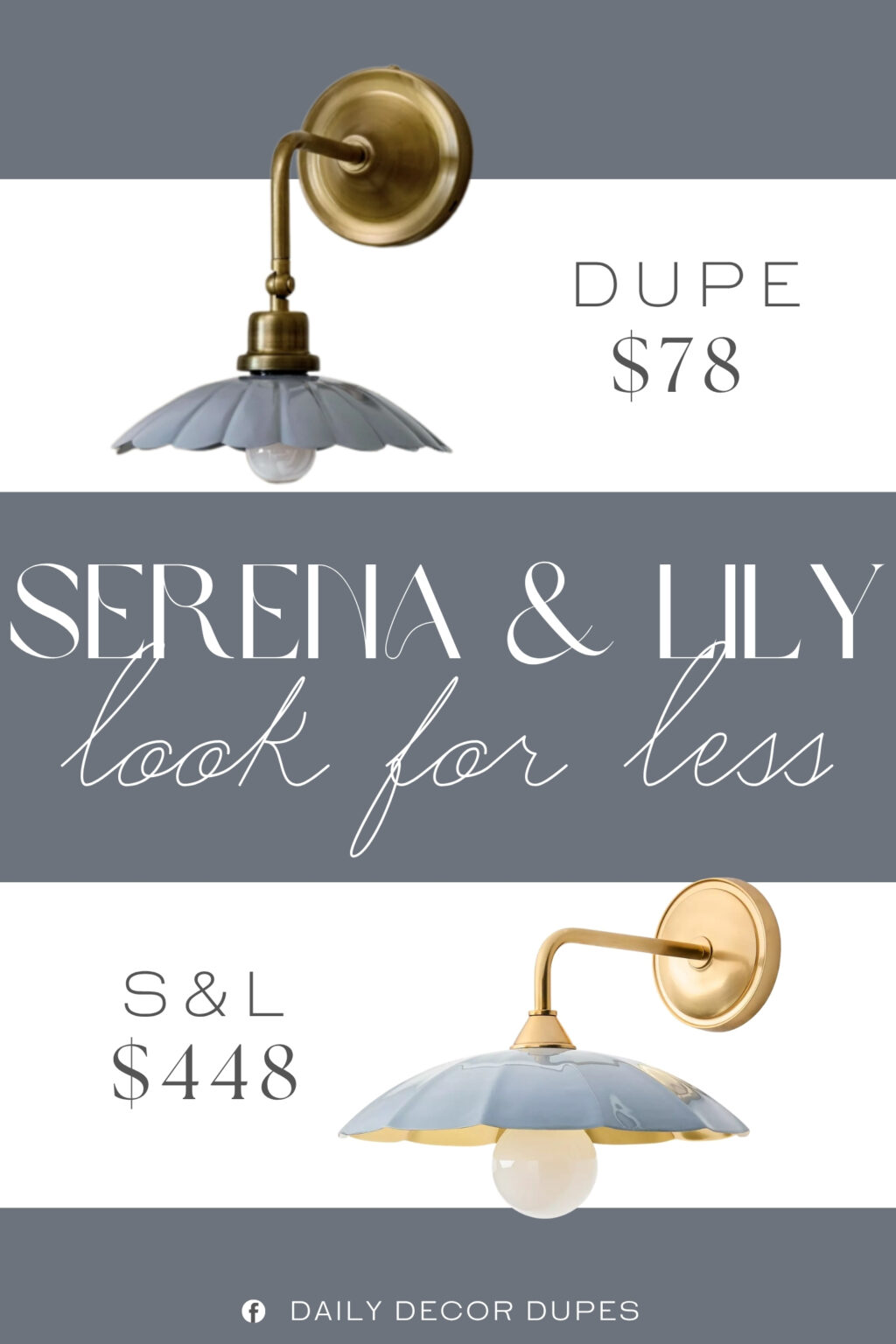 Serena & Lily Manor Single Sconce Dupe. Its sleek enamel finish and refined silhouette add a chic look to bedrooms, hallways, living rooms, and beyond.