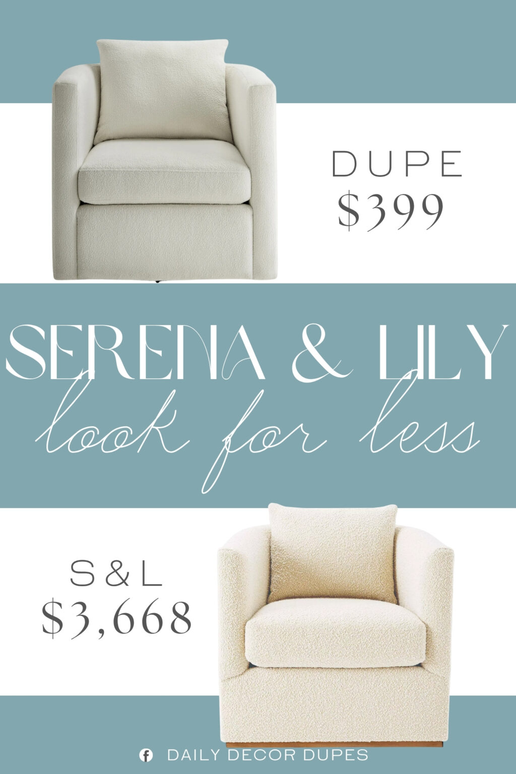 Serena & Lily Parkwood Swivel Chair Dupe. this chair’s stain-resistant material ensures long-lasting beauty and easy maintenance. The reversible seat cushions and back pillow enhance durability, while the 360-degree swivel feature adds effortless ease to your conversations.